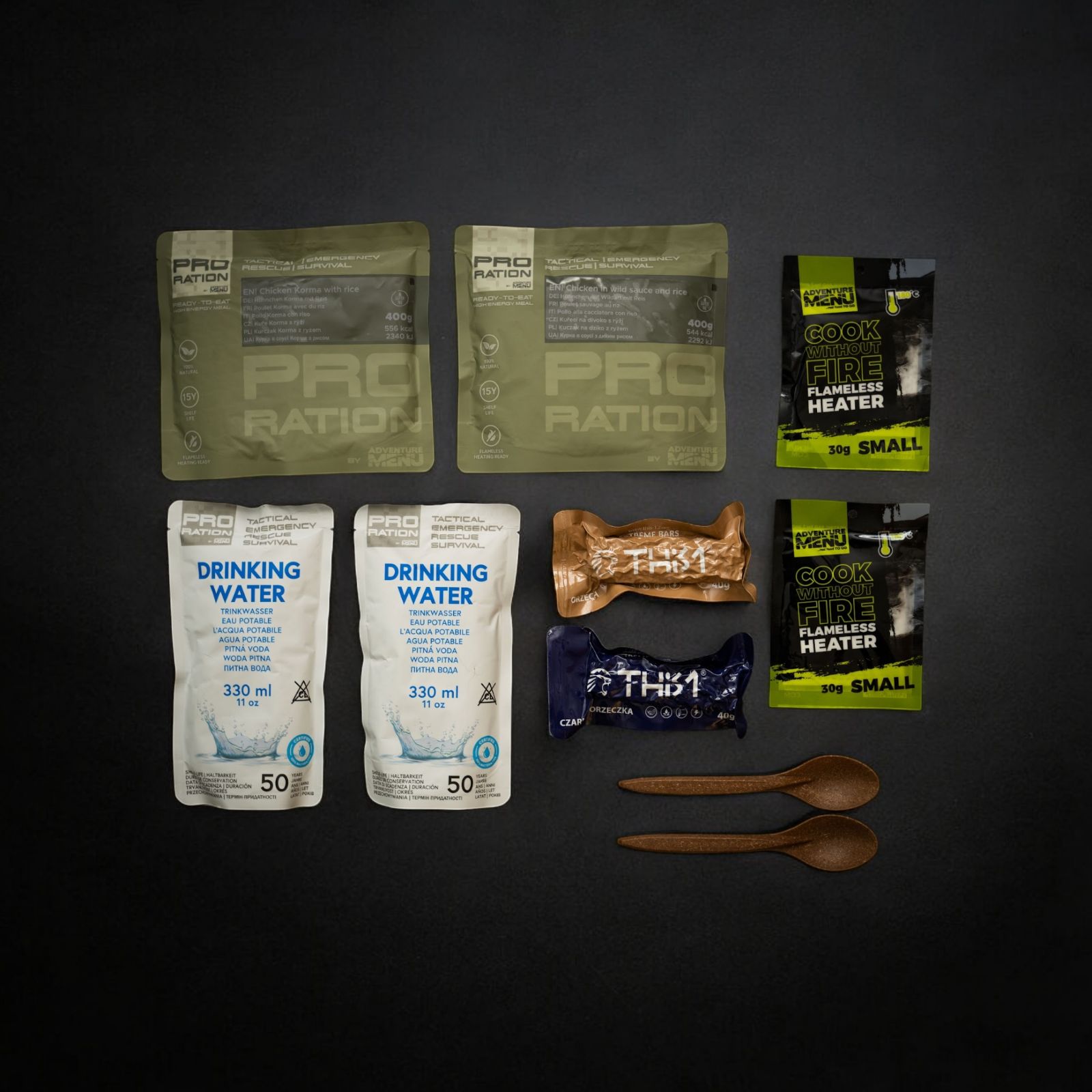 Pro Ration -  Lebensmittelration - Emergency Food/Water pack - Menu II