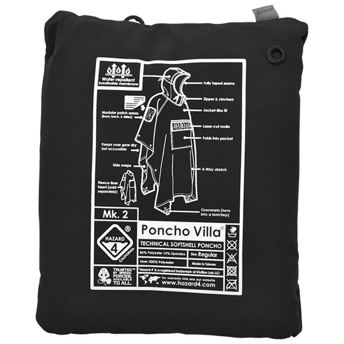 Hazard - 4 Villa 2020 Softshell Poncho - Black