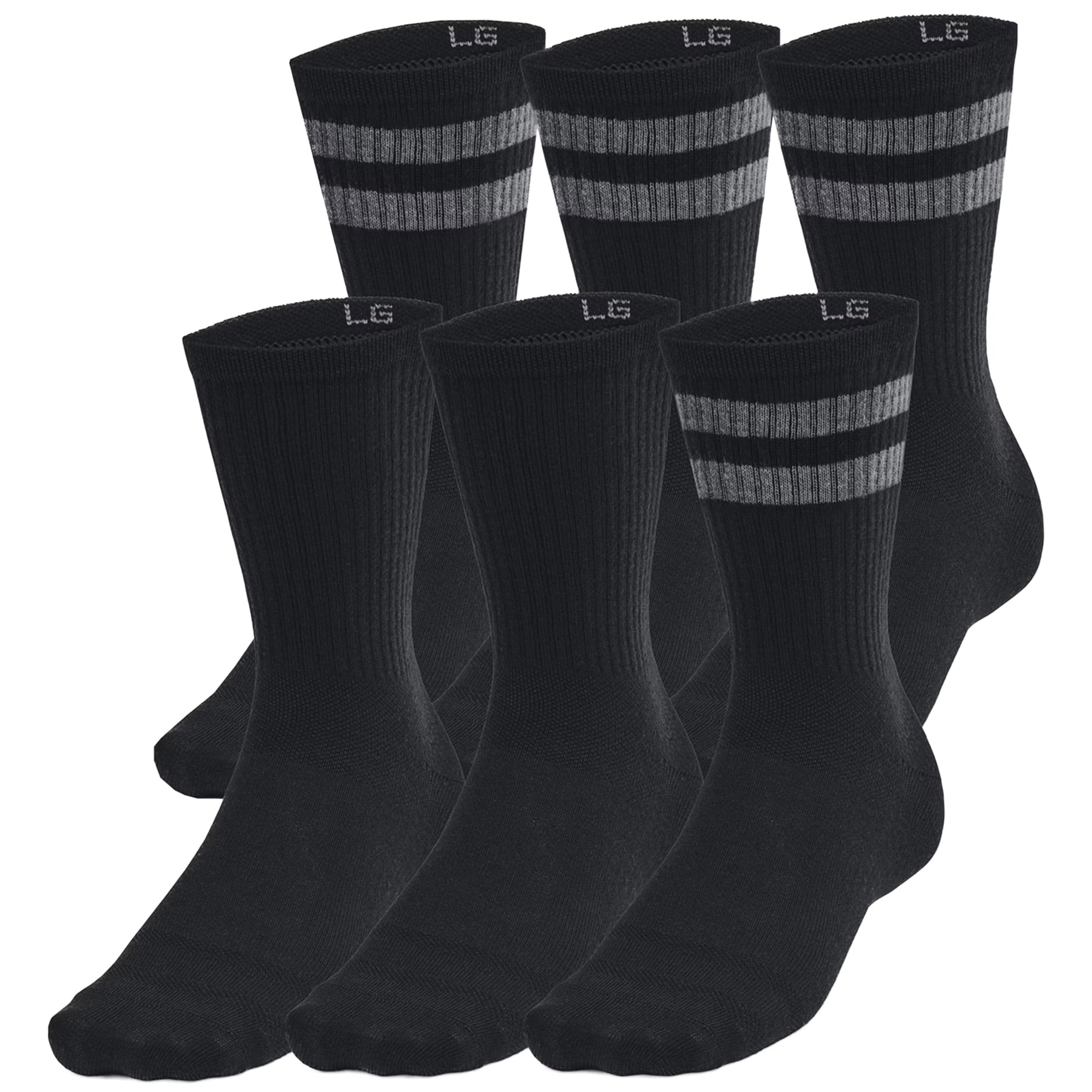 Under Armour - Essential Crew Sportsocken - 6 Paar - Black/Castlerock 