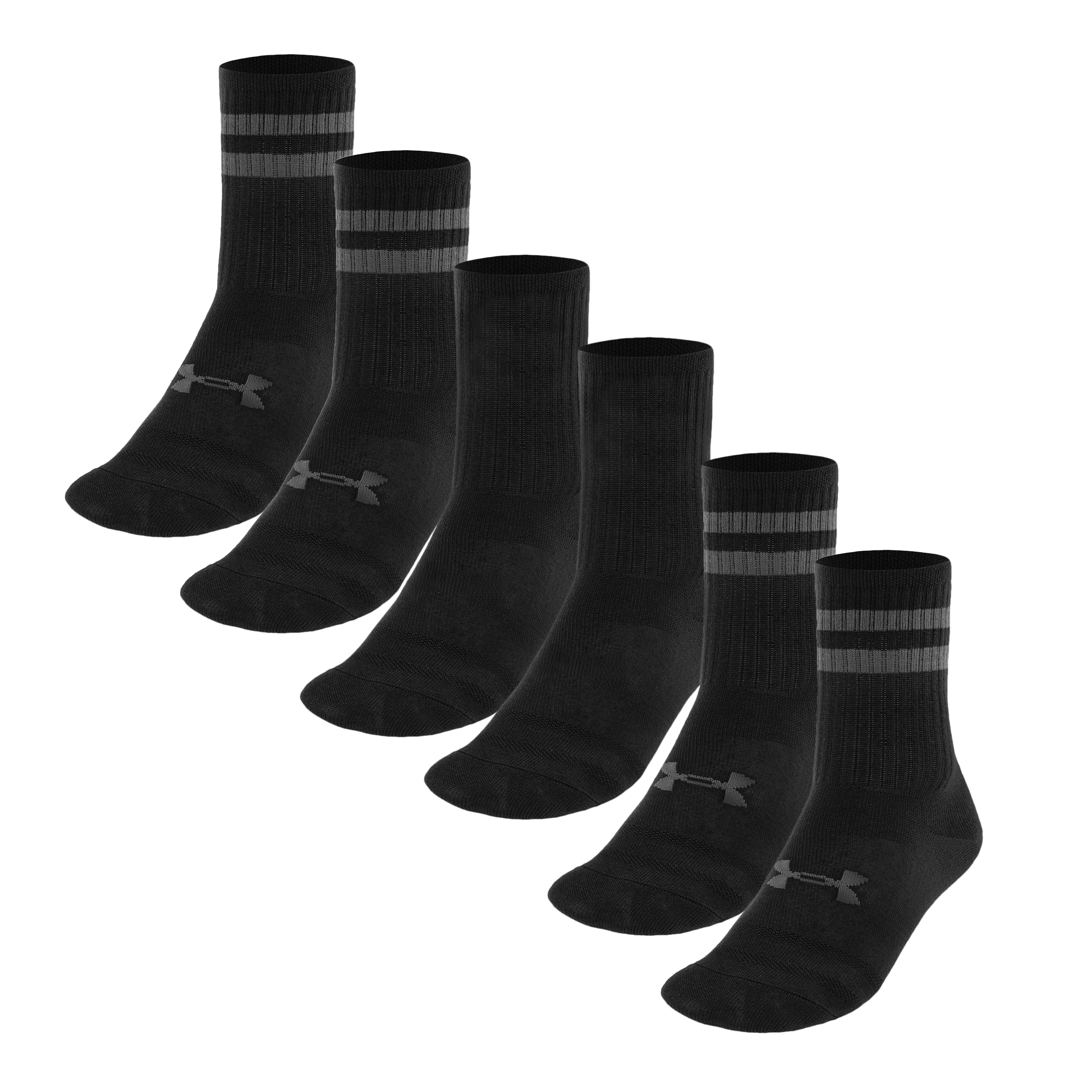 Under Armour - Essential Crew Sportsocken - 6 Paar - Black/Castlerock 