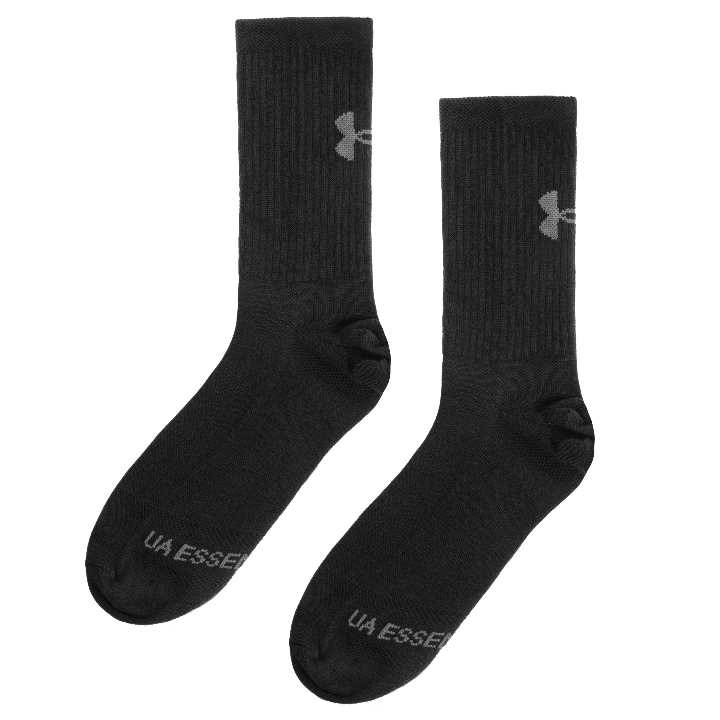 Under Armour - Essential Crew Sportsocken - 6 Paar - Black/Castlerock 