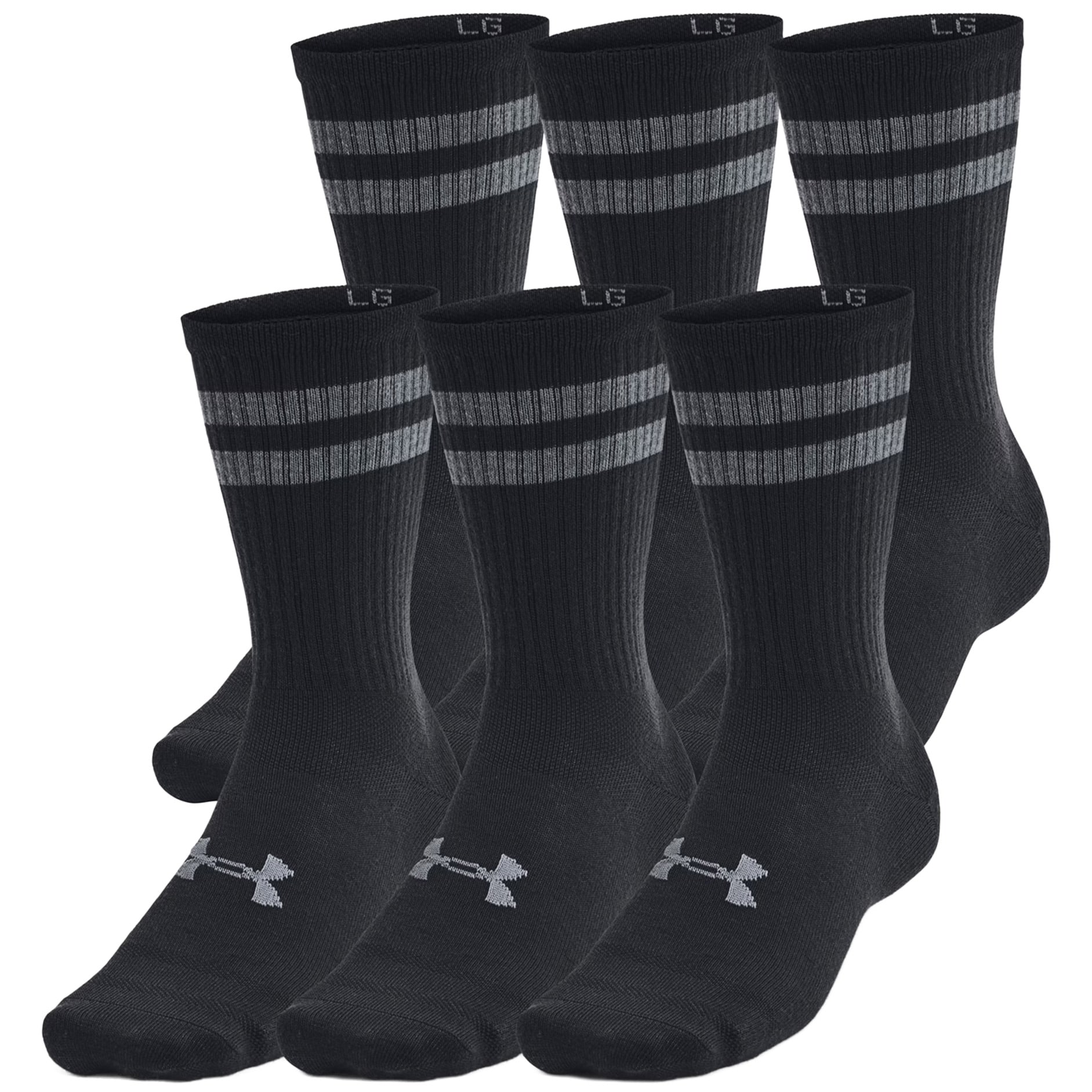 Under Armour - Essential Crew - Sportsocken 6 Paar - Black/White