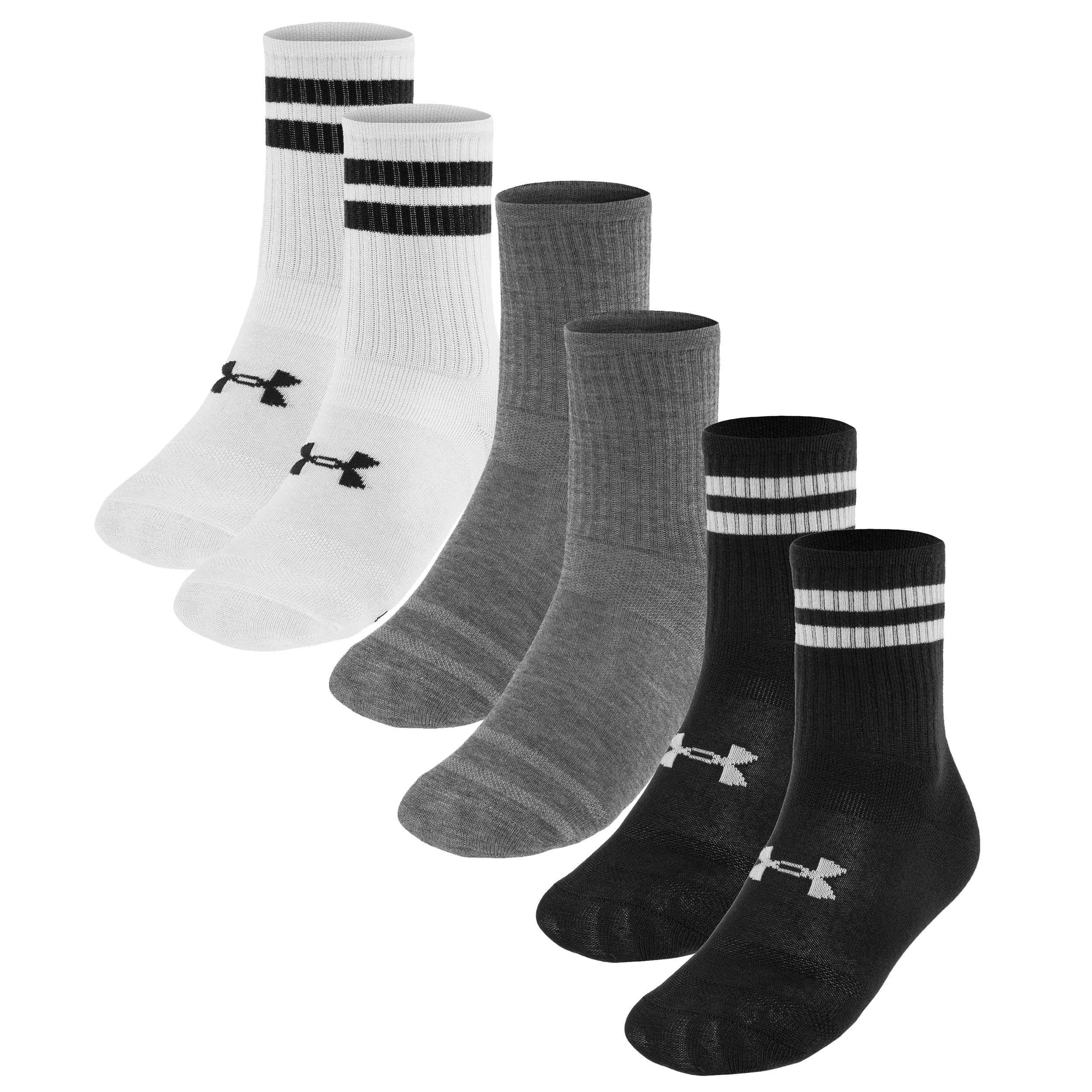 Under Armour - Essential Crew - Sportsocken 6 Paar - Black/White