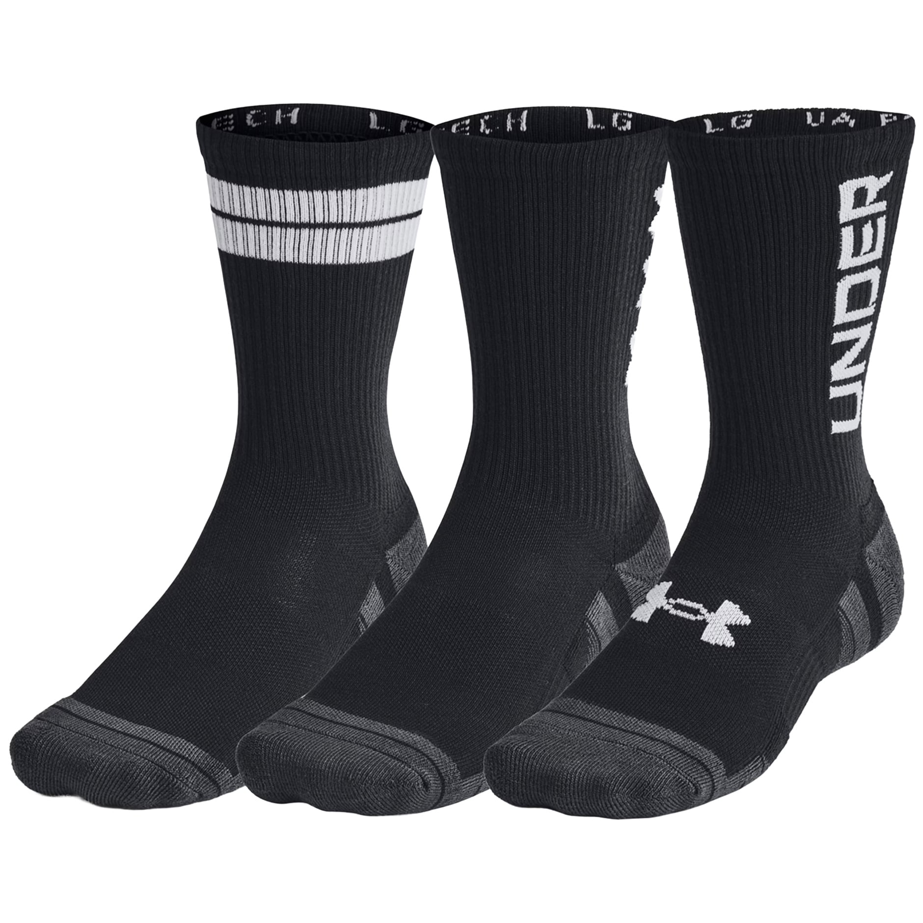 Under Armour - Performance Tech Black/White Socken - 3 Paare