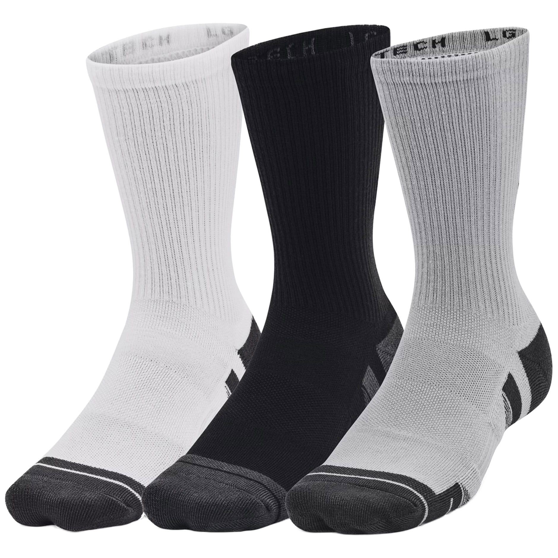 Under Armour - Performance Tech City Mod Grau/Weiß Socken - 3 Paar