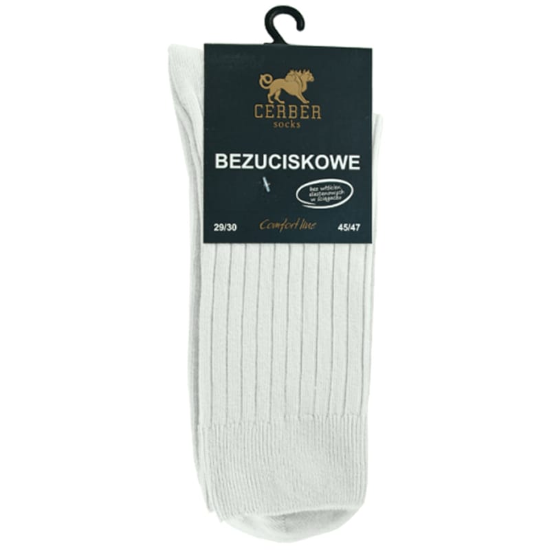 Cerber - Comfort Line Drucklose Socken - Weiß