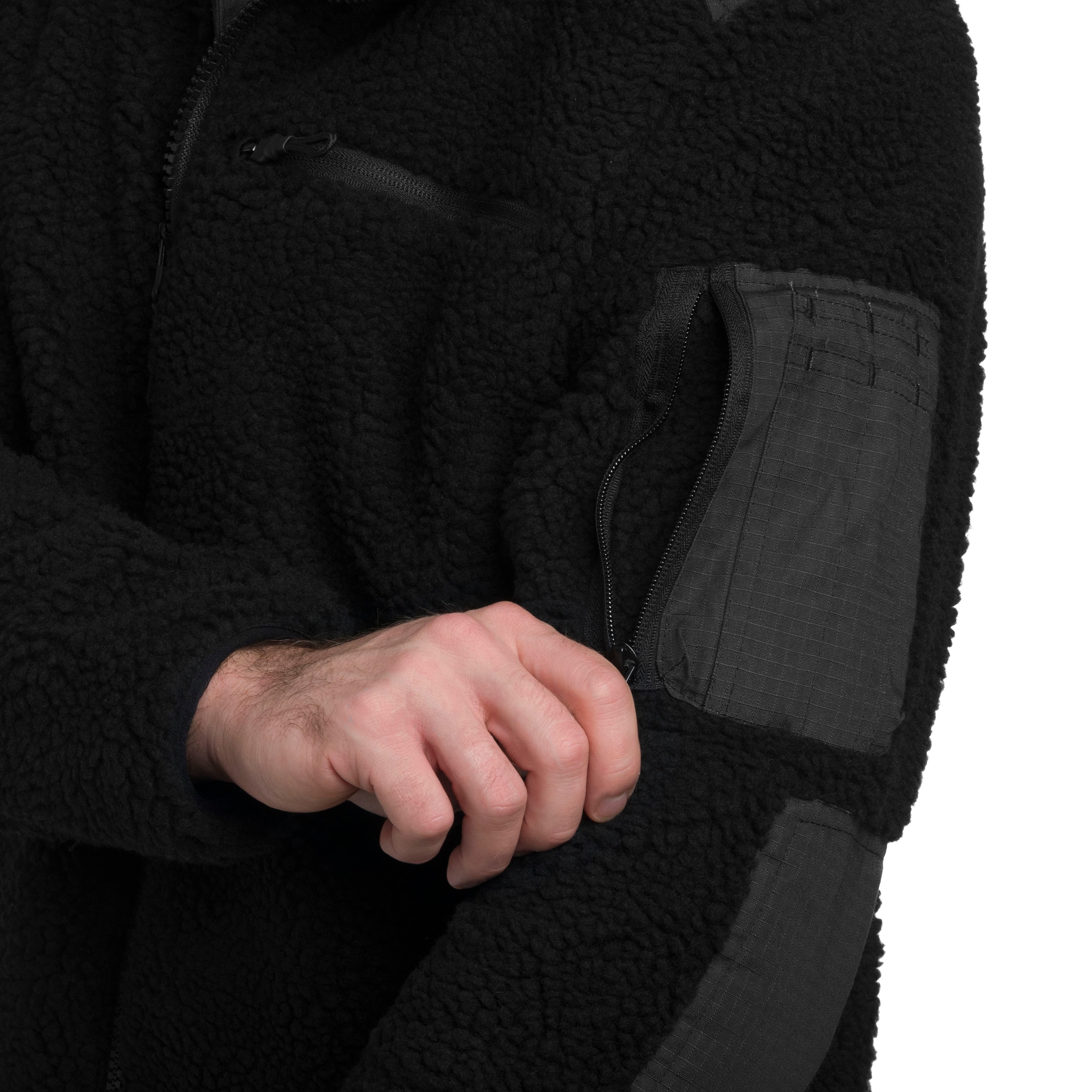 Military Wear - Tactical Teddyfleece Jacke - Black