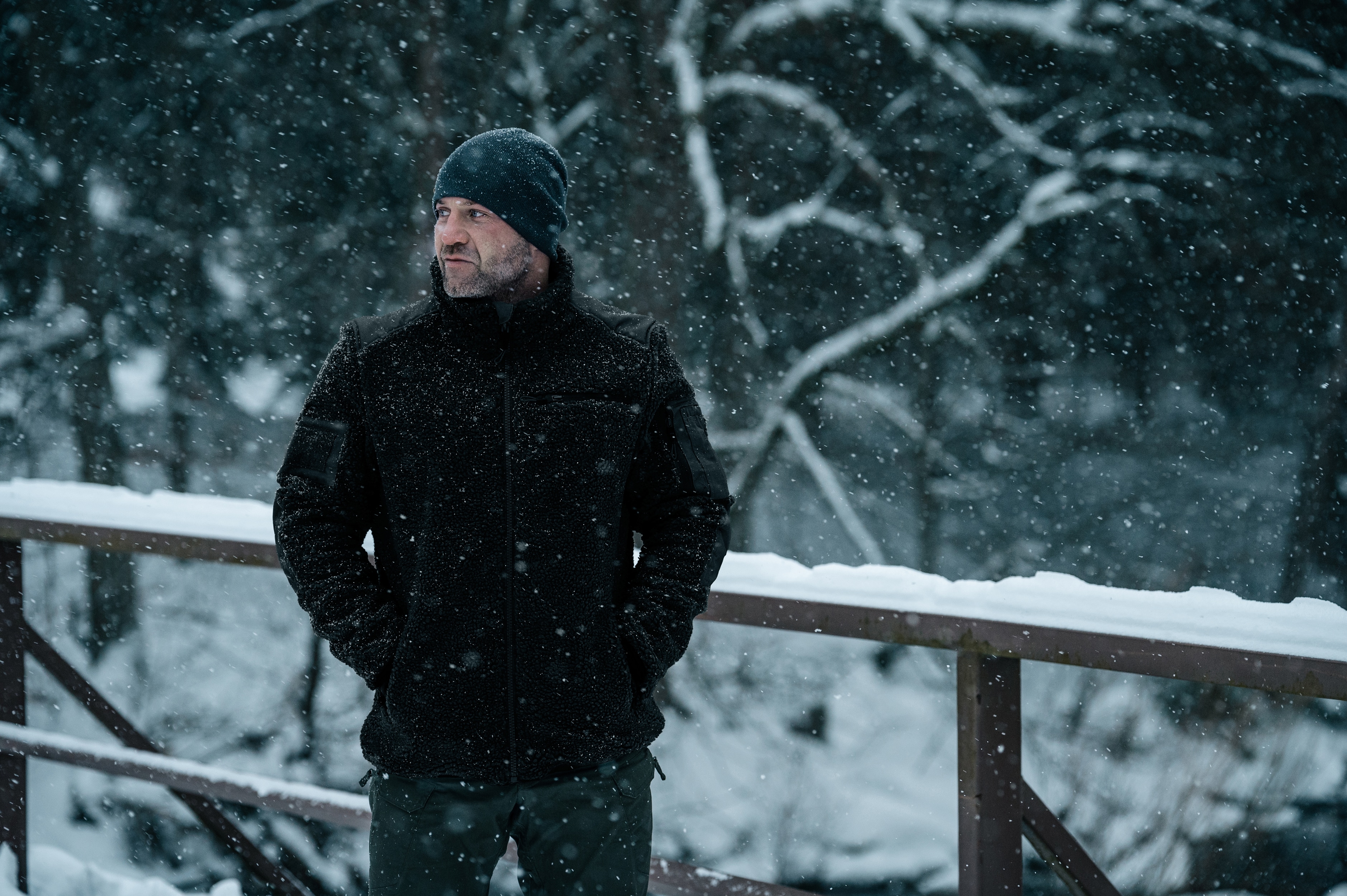 Military Wear - Tactical Teddyfleece Jacke - Black