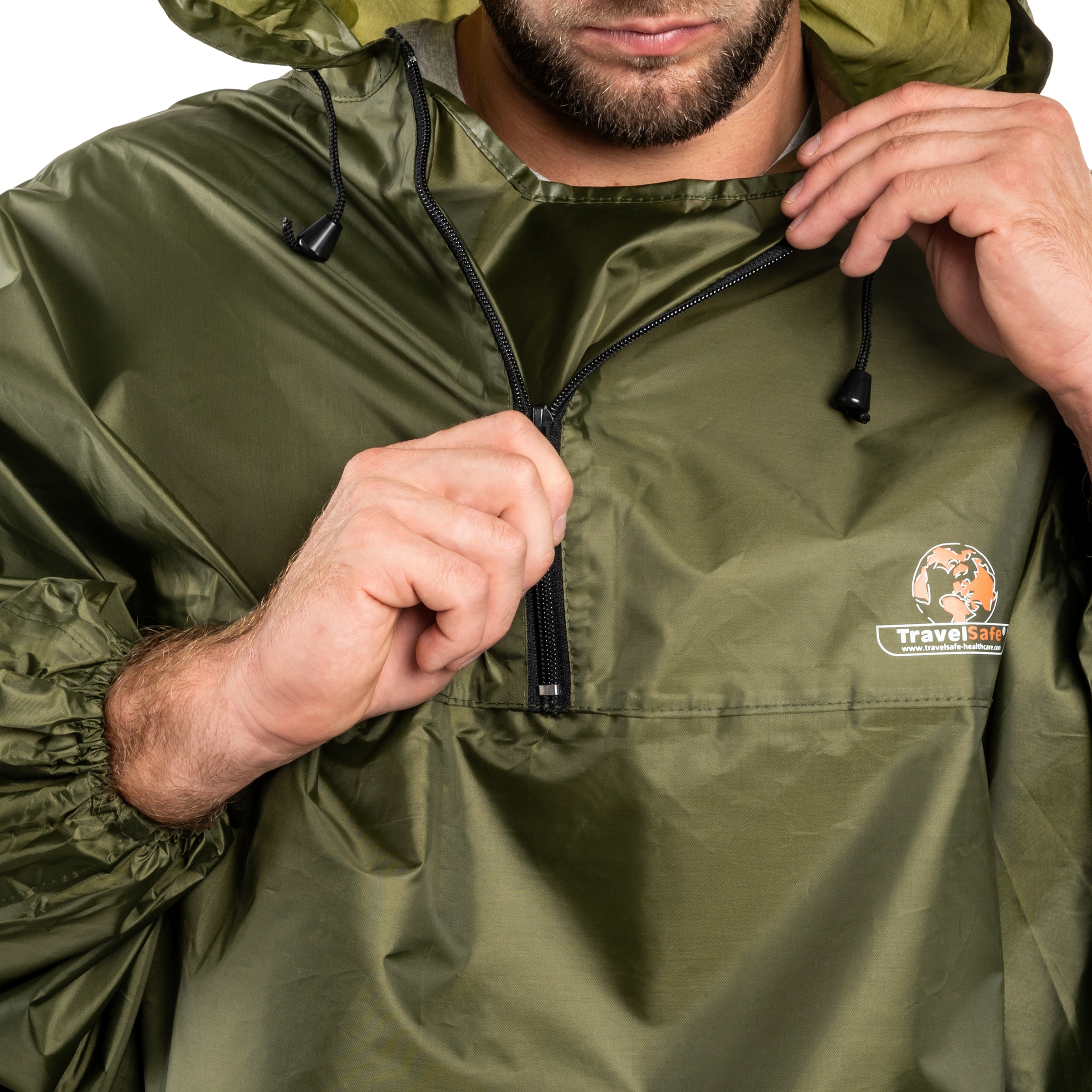 TravelSafe - Zipper Extension Regenponcho - Olive