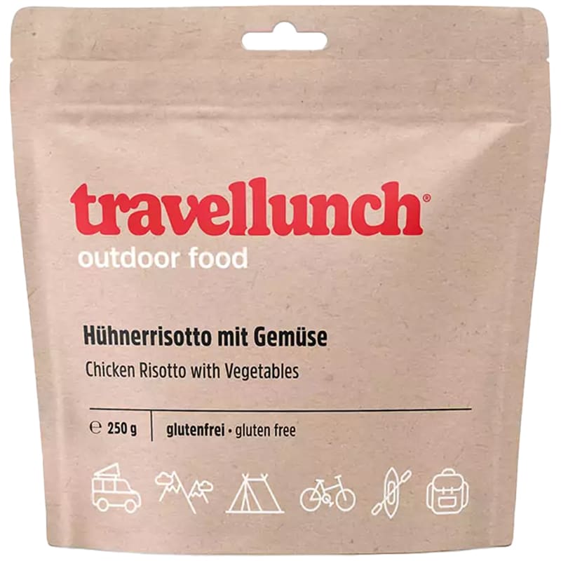 Travellunch - Gefriergetrocknete Lebensmittel - Glutenfreies Risotto mit Huhn und Gemüse 250 g