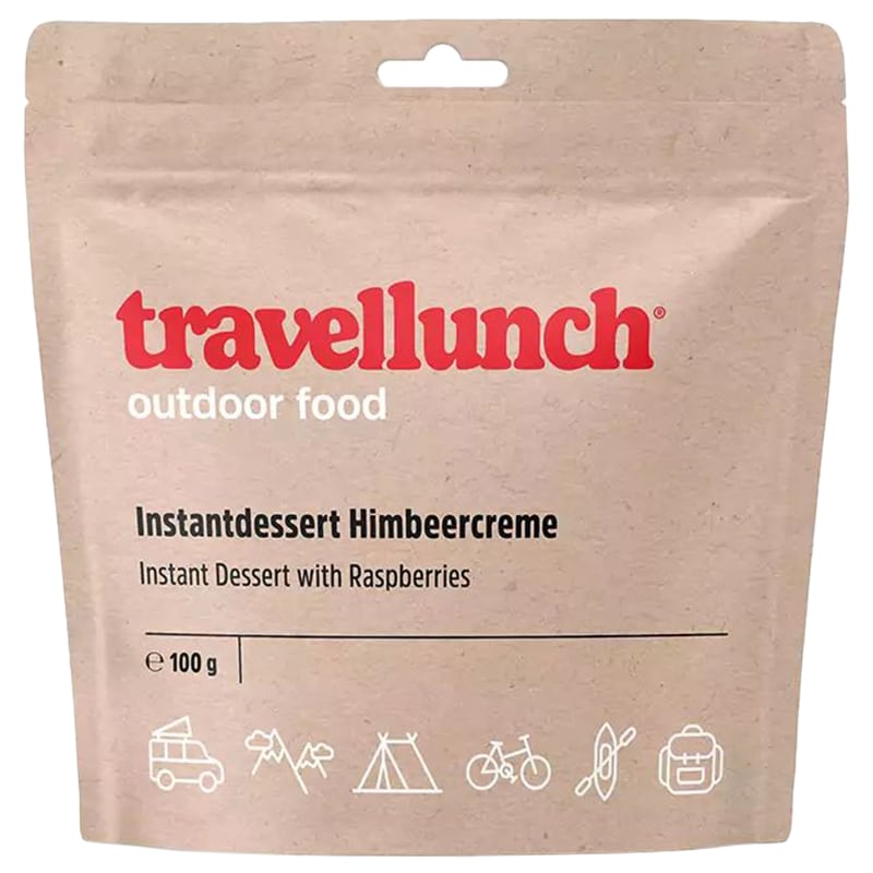 Travellunch - Gefriergetrocknetes Lebensmittel Dessert mit Himbeeren 100 g