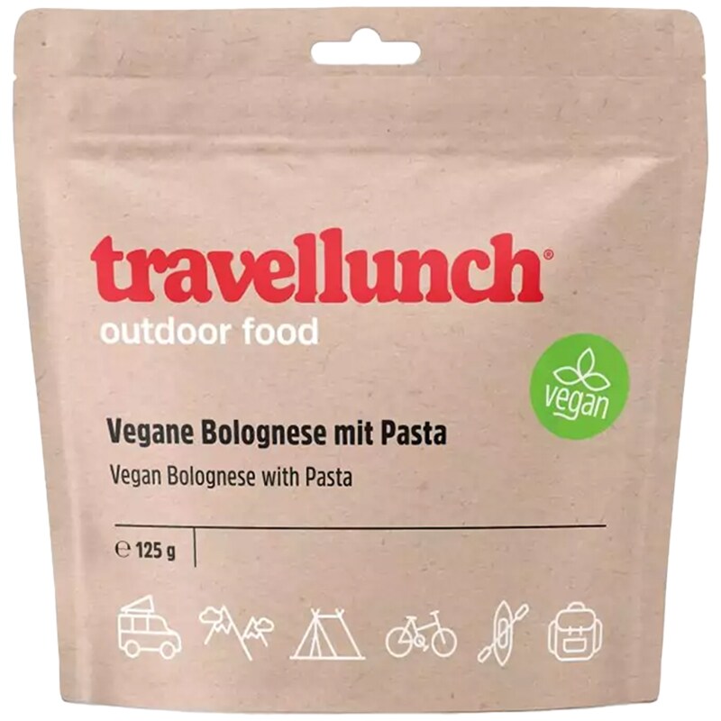 LYOFOOD - Travellunch Gefriergetrocknete Lebensmittel - vegane Bolognese mit Nudeln - 125 g