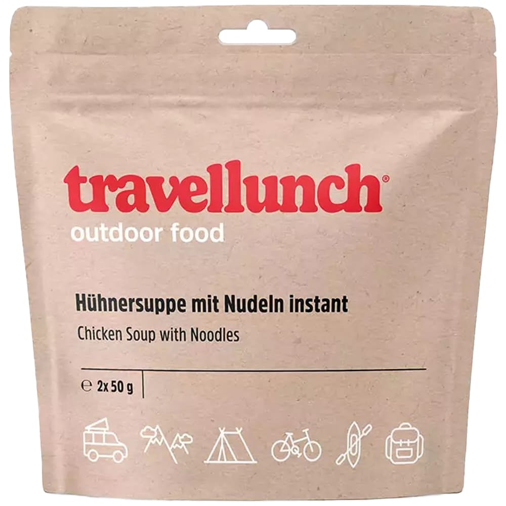 Travellunch - Gefriergetrocknetes Lebensmittel - Hühnerbrühe mit Nudeln 100 g