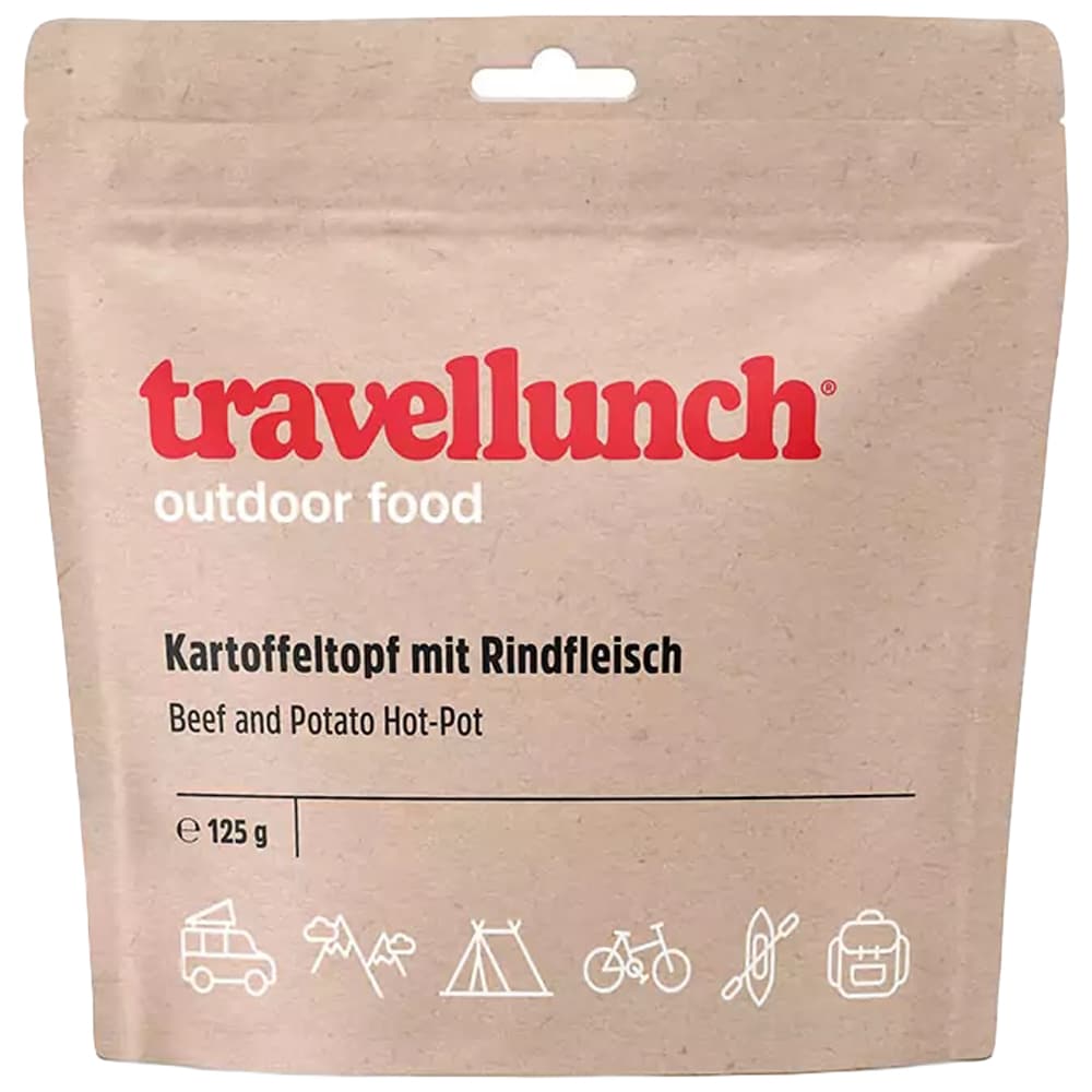 Travellunch - Gefriergetrocknetes Lebensmittel - Hot-Pot Rindfleisch mit Kartoffeln  125 g