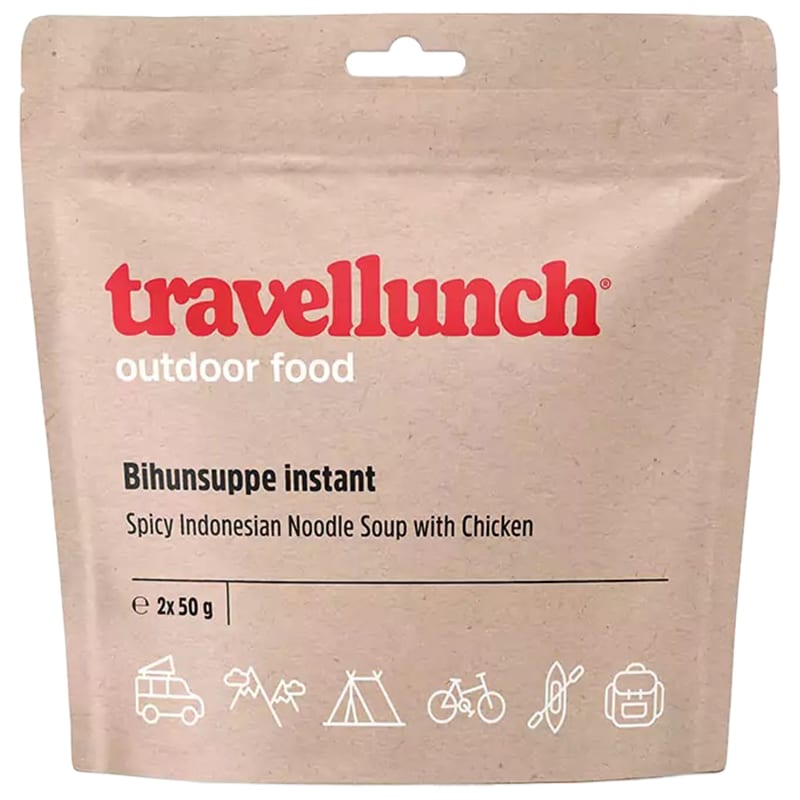 Travellunch - Gefriergetrocknete Lebensmittel - Indonesische Gewürzsuppe mit Nudeln und Huhn 100 g
