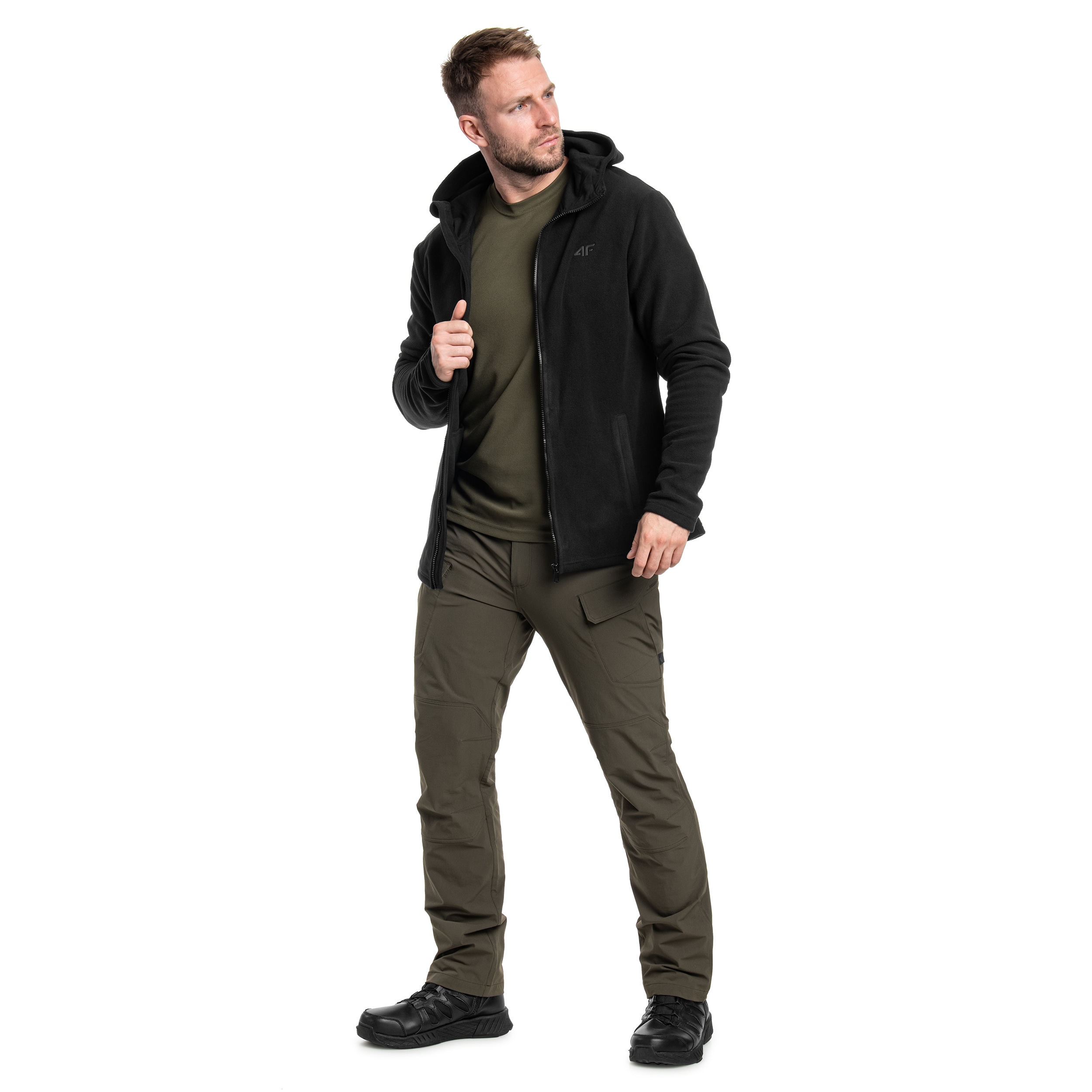 4F - Regular Fleecejacke - Schwarz