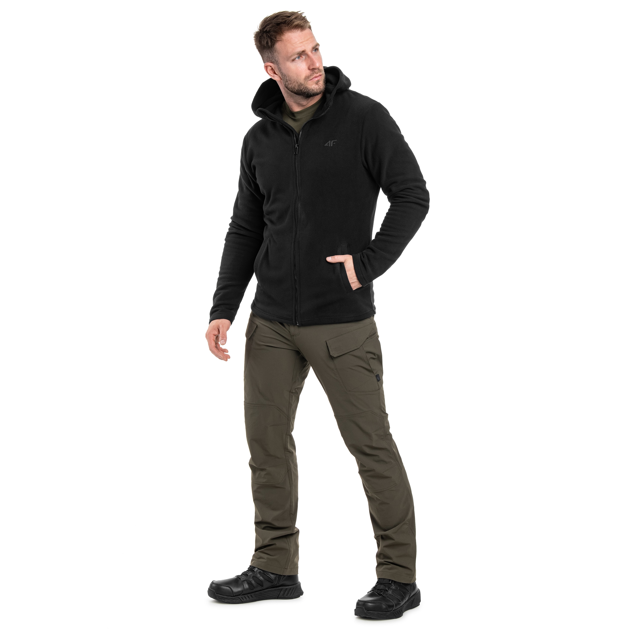 4F - Regular Fleecejacke - Schwarz