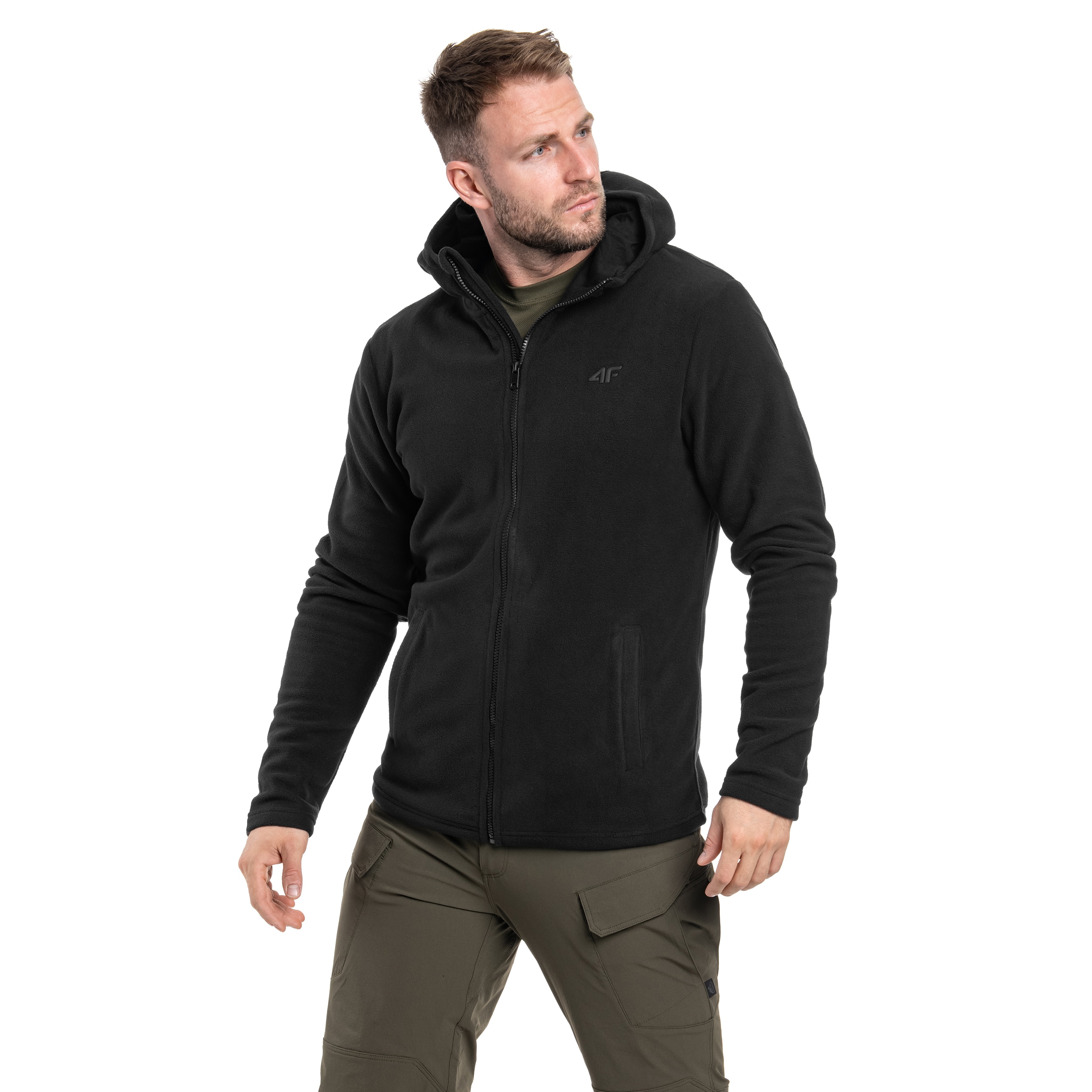 4F - Regular Fleecejacke - Schwarz