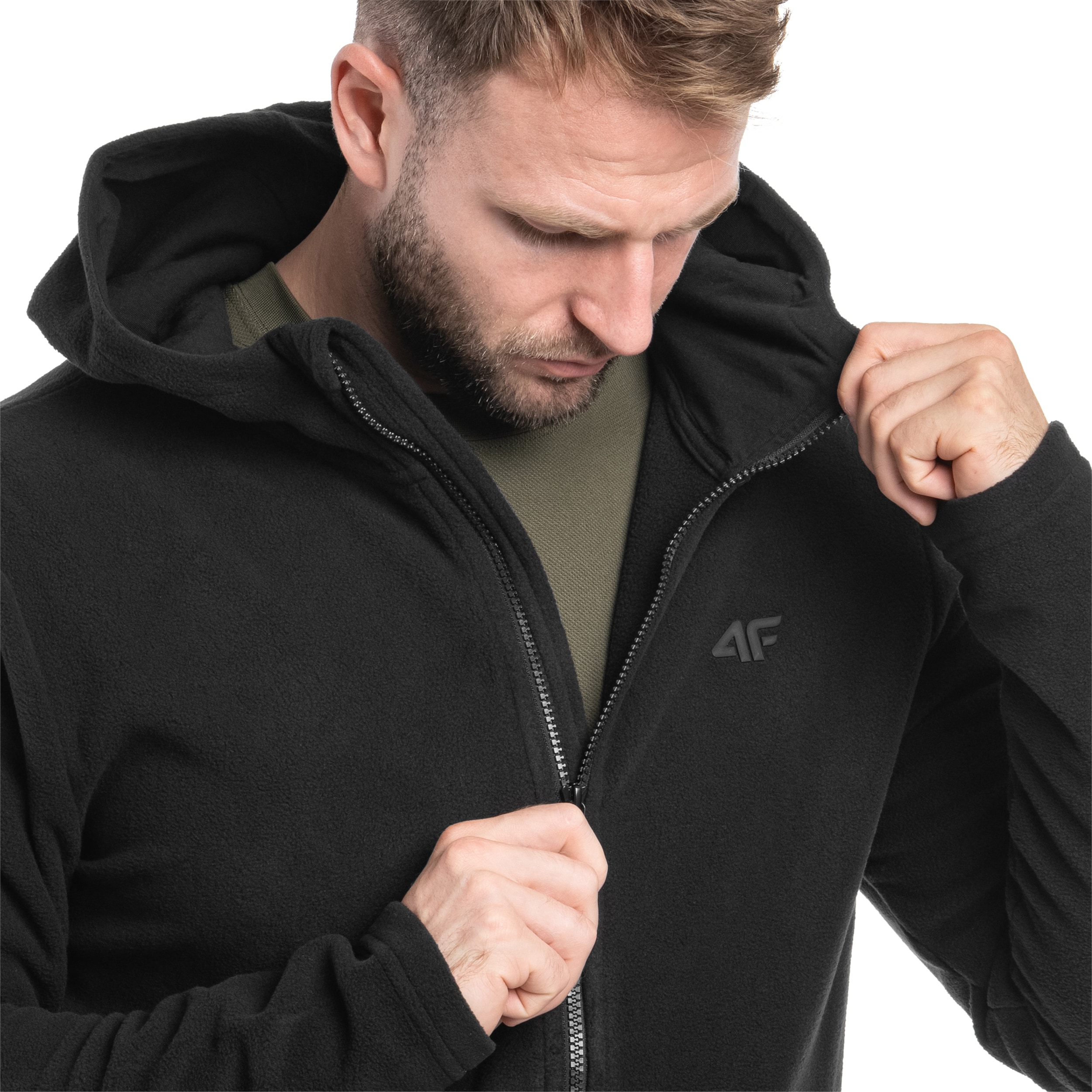 4F - Regular Fleecejacke - Schwarz