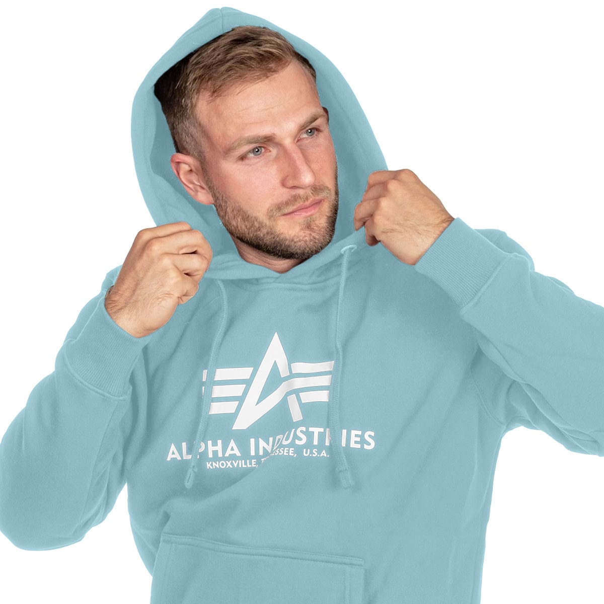 Alpha Industries - Basic Hoody - Sweatshirt - Grey/Blue