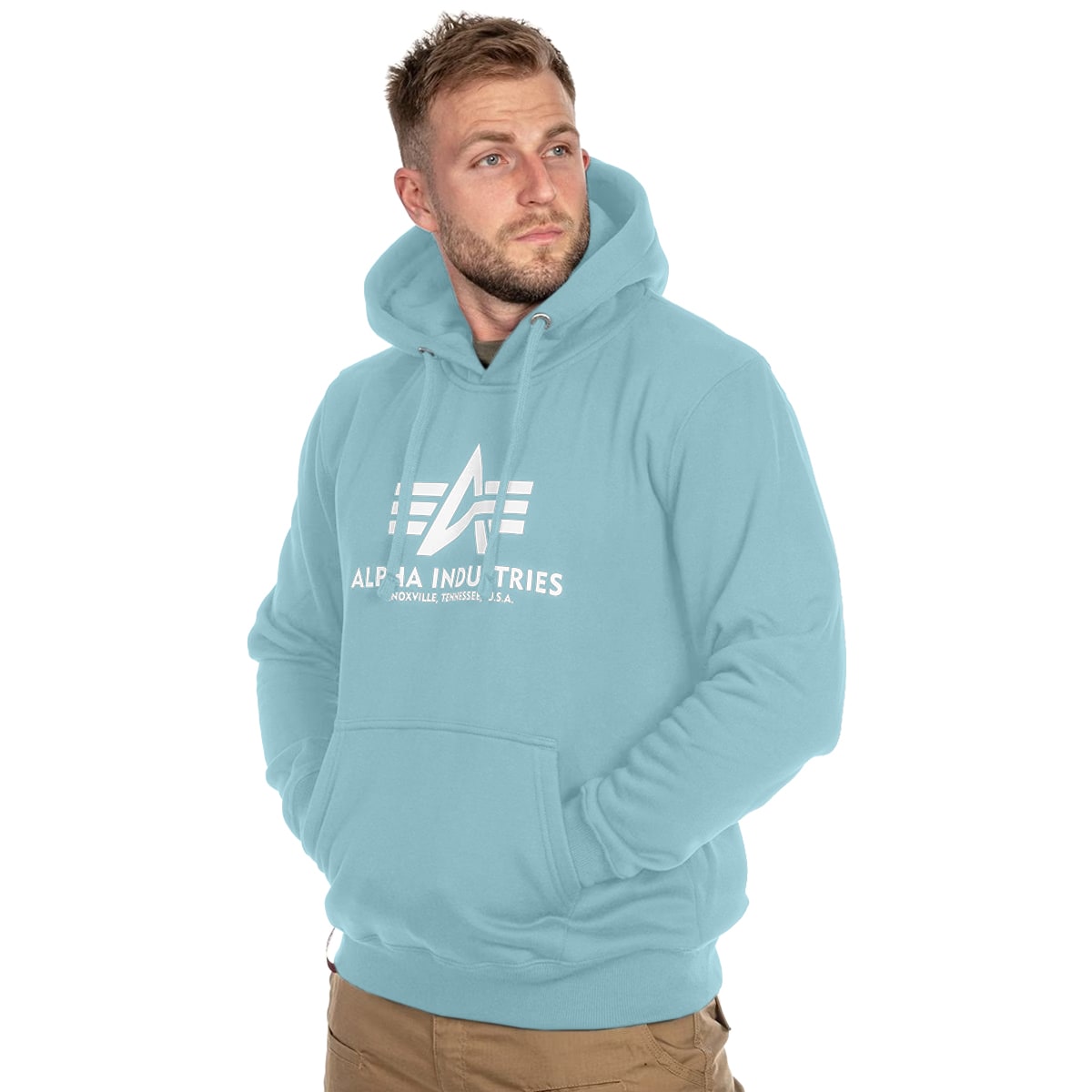 Alpha Industries - Basic Hoody - Sweatshirt - Grey/Blue