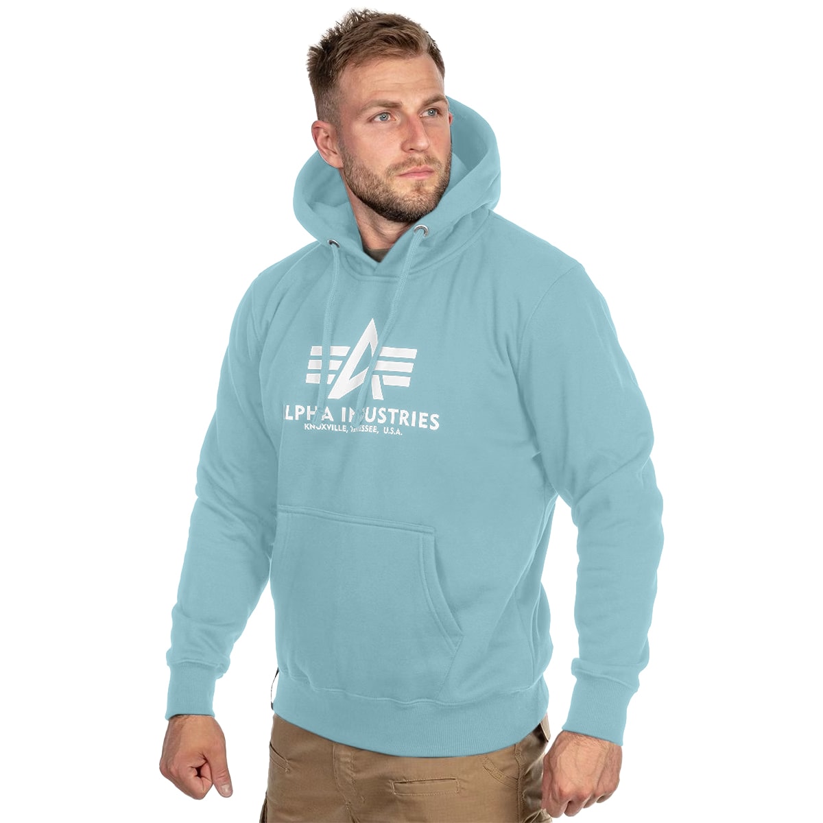 Alpha Industries - Basic Hoody - Sweatshirt - Grey/Blue