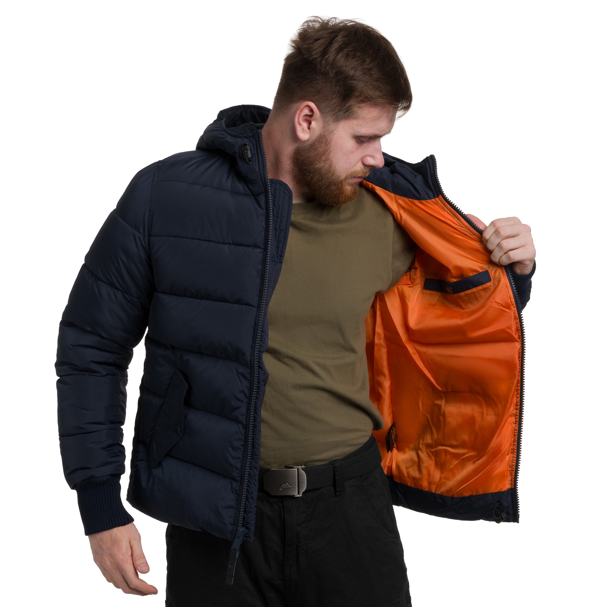 Alpha Industries - Hooded Puffer FD - Kapuzen-Pufferjacke FD - Replica Blau