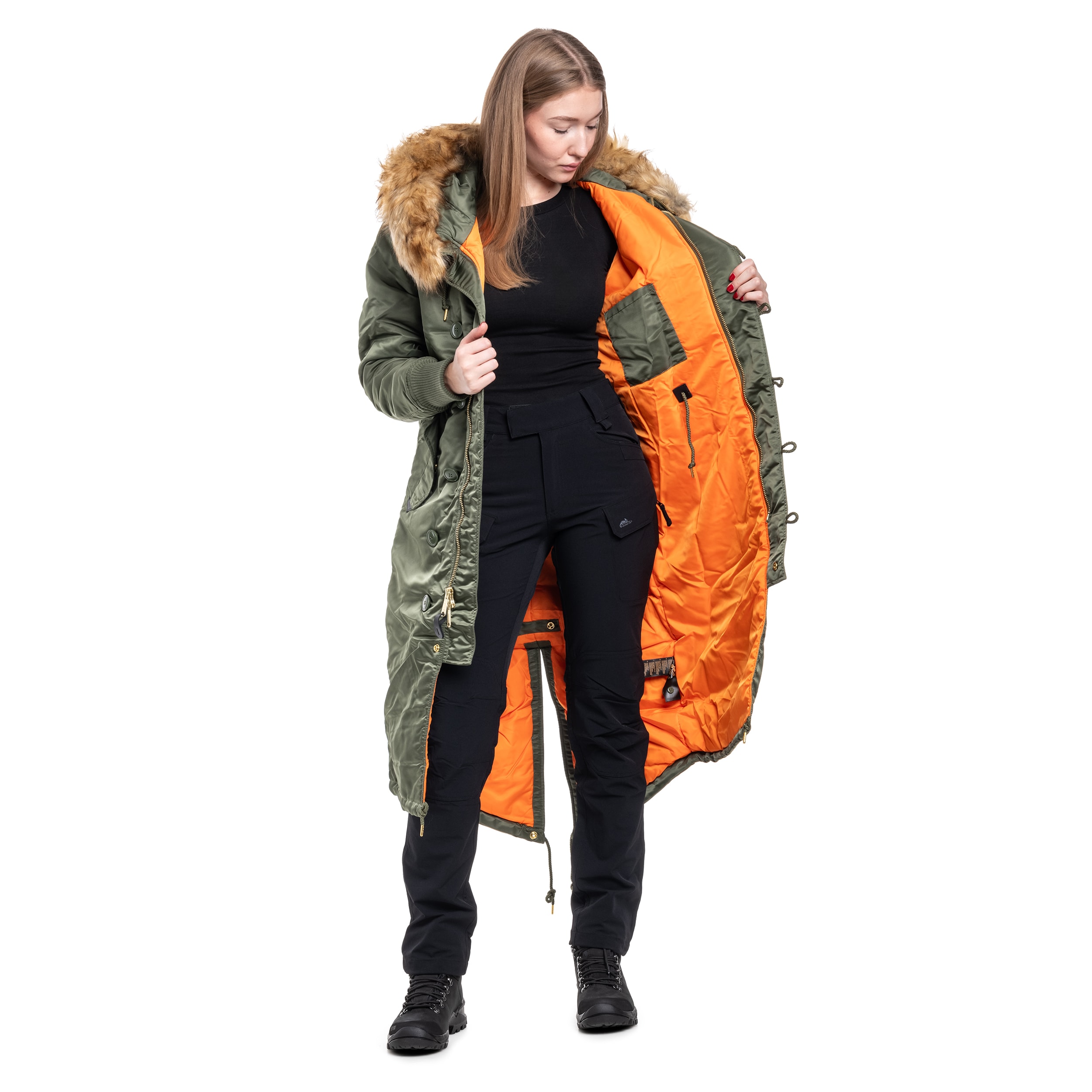 Alpha Industries - Long Fishtail - Damenjacke - Sage Green