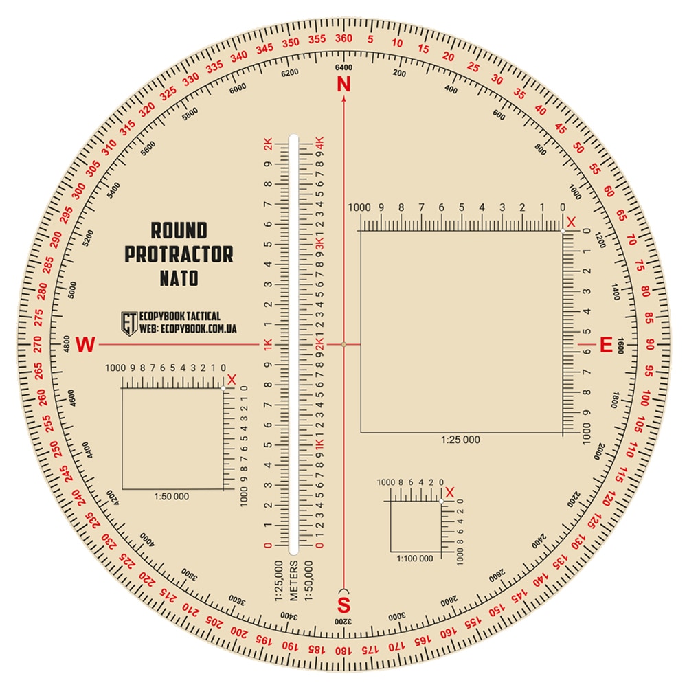 M-Tac - Ecopybook Tactical Protractor Round NATO - Lineal