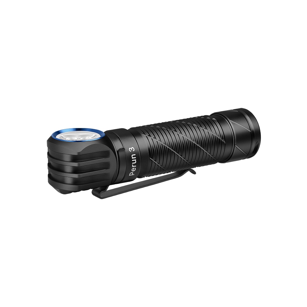 Olight - Perun 3 Black Kopf- und Winkeltaschenlampe mit Stirnband - 3000 Lumen