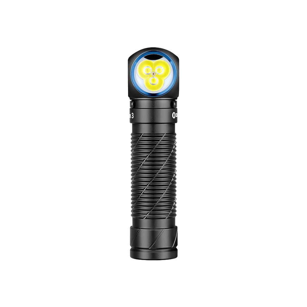 Olight - Perun 3 Black Kopf- und Winkeltaschenlampe mit Stirnband - 3000 Lumen