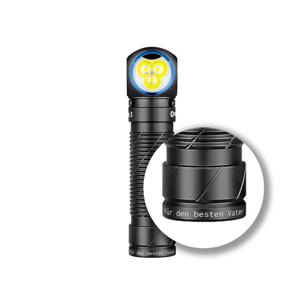 Olight - Perun 3 Black Kopf- und Winkeltaschenlampe mit Stirnband - 3000 Lumen