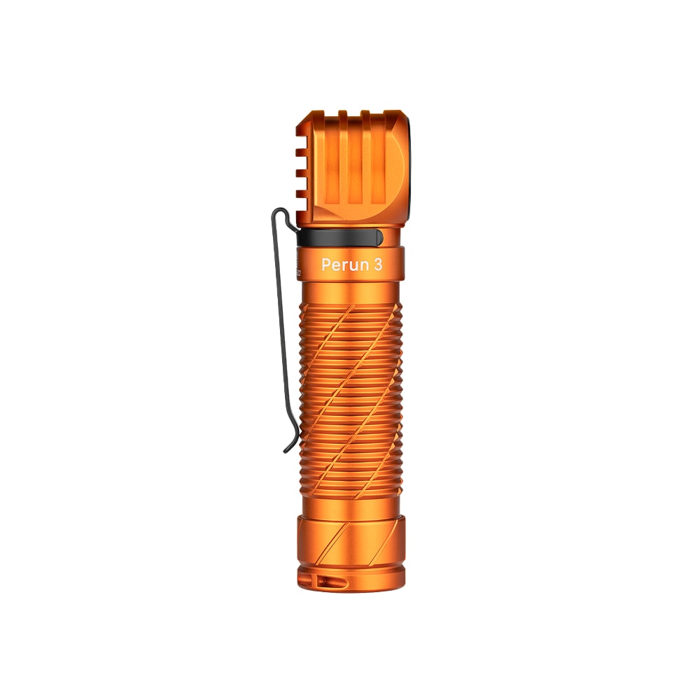 Olight - Perun 3 Orange Kopf- und Winkeltaschenlampe mit Stirnband - 3000 Lumen