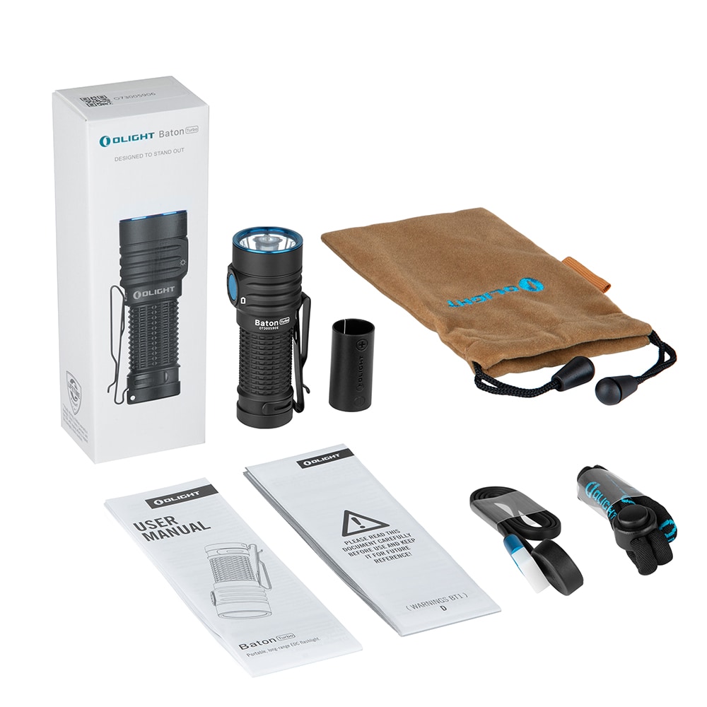 Olight - Baton Turbo Black wiederaufladbare Taschenlampe - 1000 Lumen