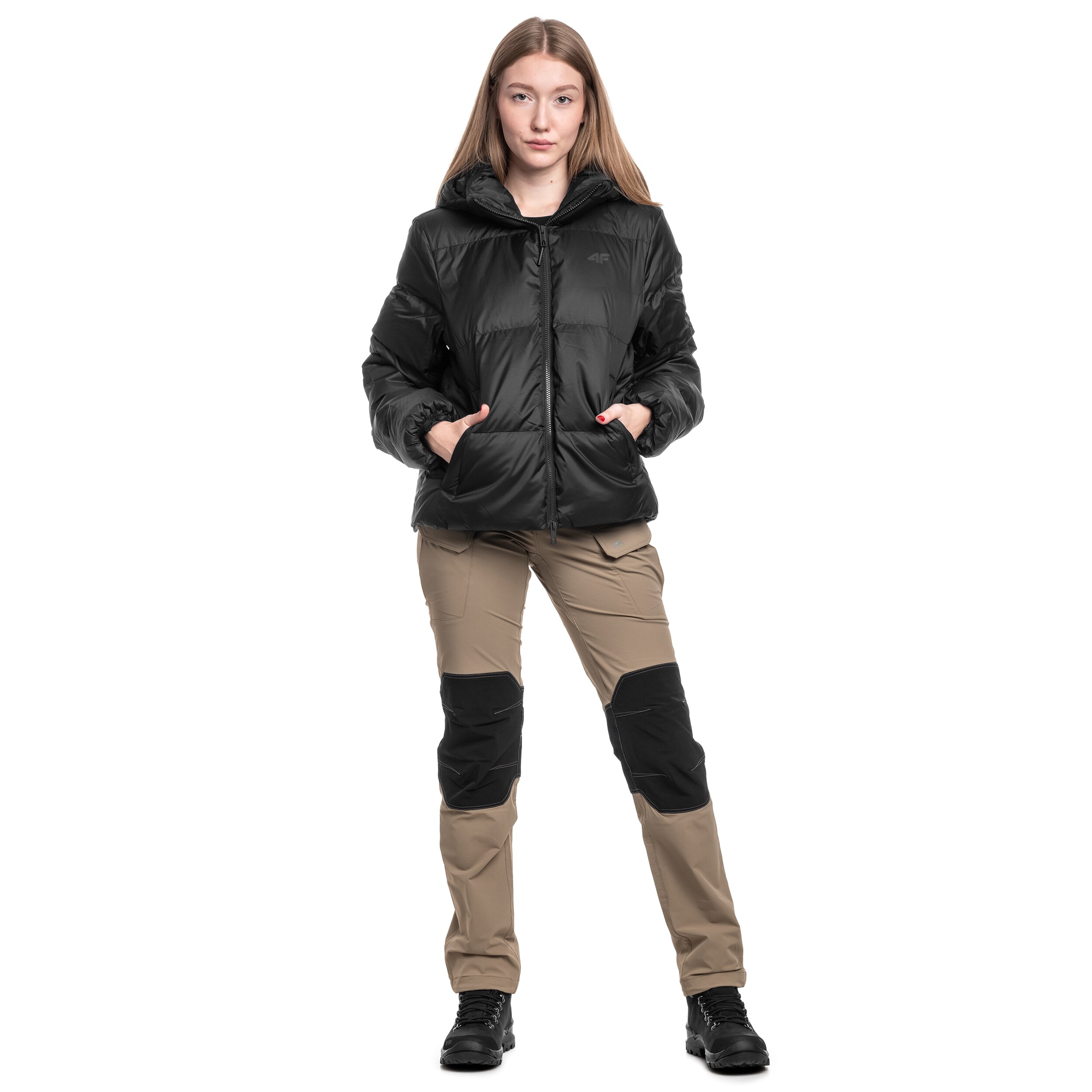 4F - F481 - Daunenjacke für Damen - Tiefschwarz