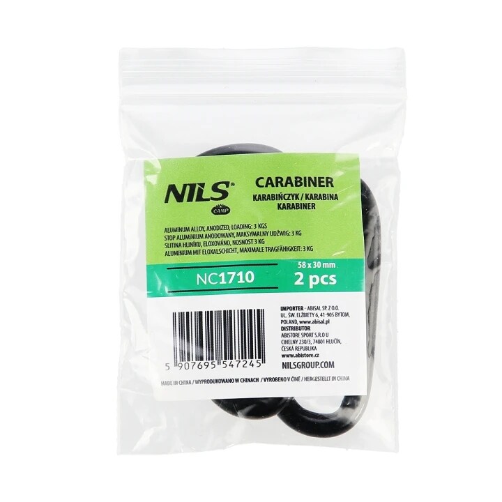 Nils - Camp NC1710 Karabinerhaken - Black - 2 Stk.