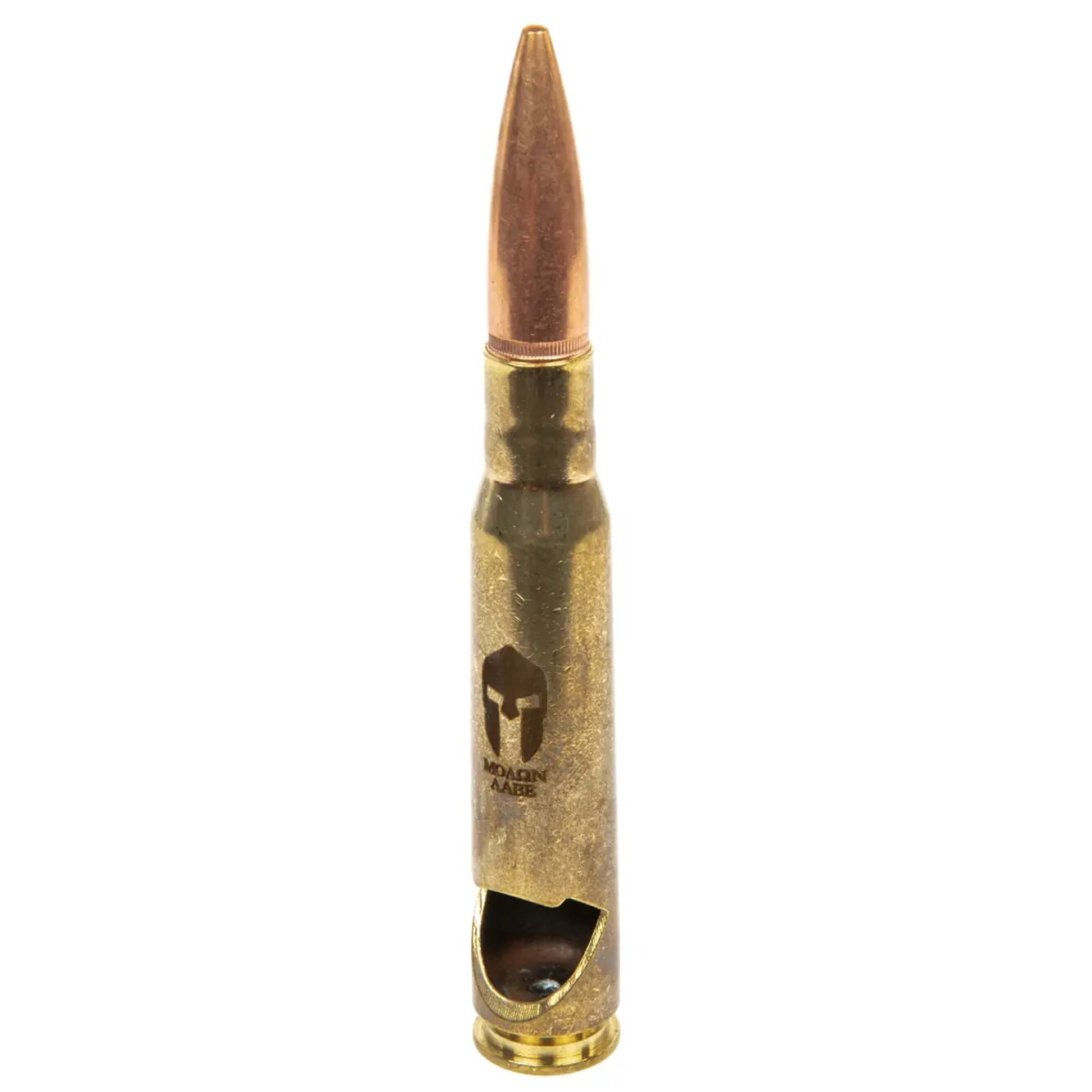 Lucky Shot USA - Flaschenöffner aus einer .50 Cal BMG Molon Labe Patrone - Gold