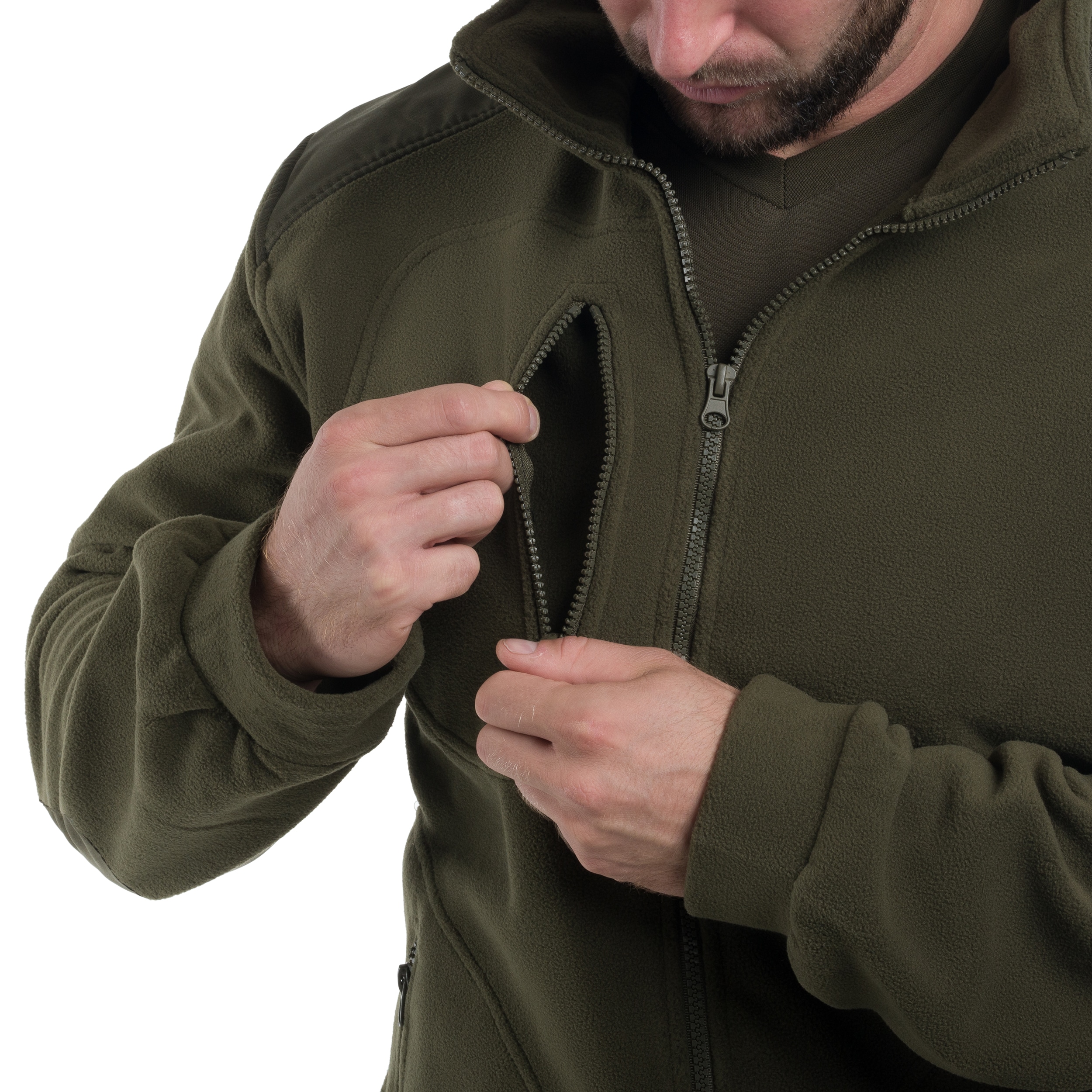 Militär Fleecejacke - Khaki