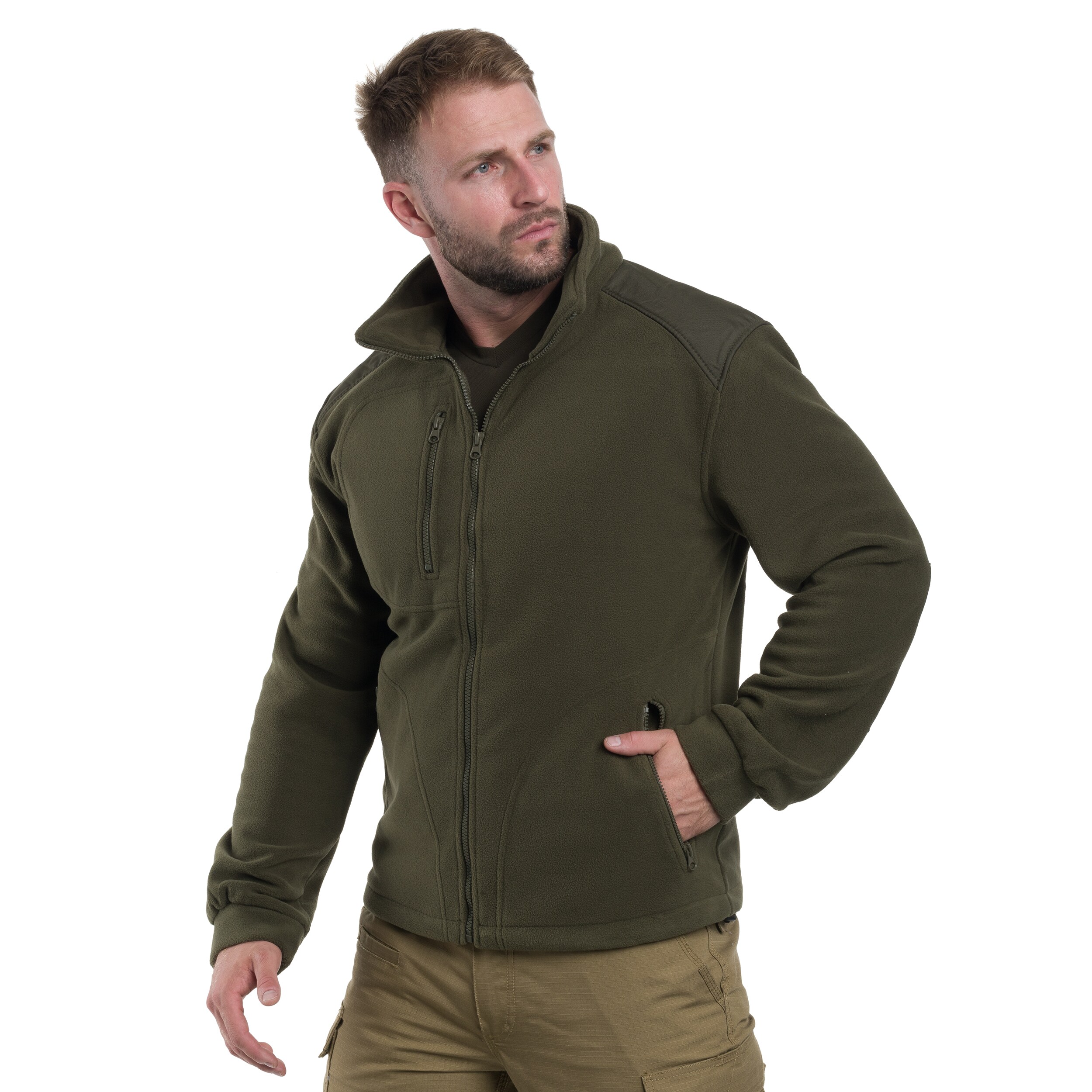 Militär Fleecejacke - Khaki