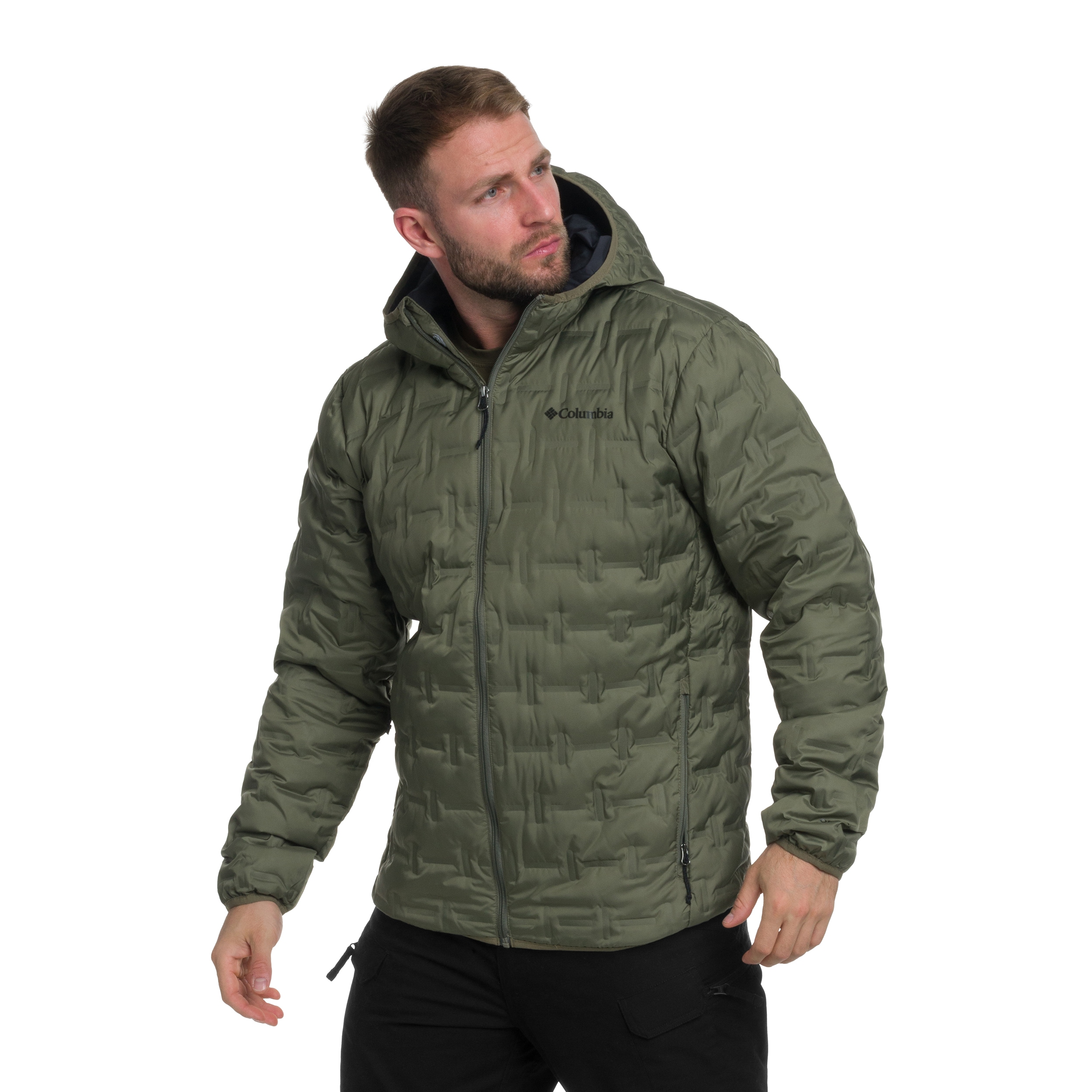 Columbia - Delta Ridge II Down Hooded Jacke - Stone Green