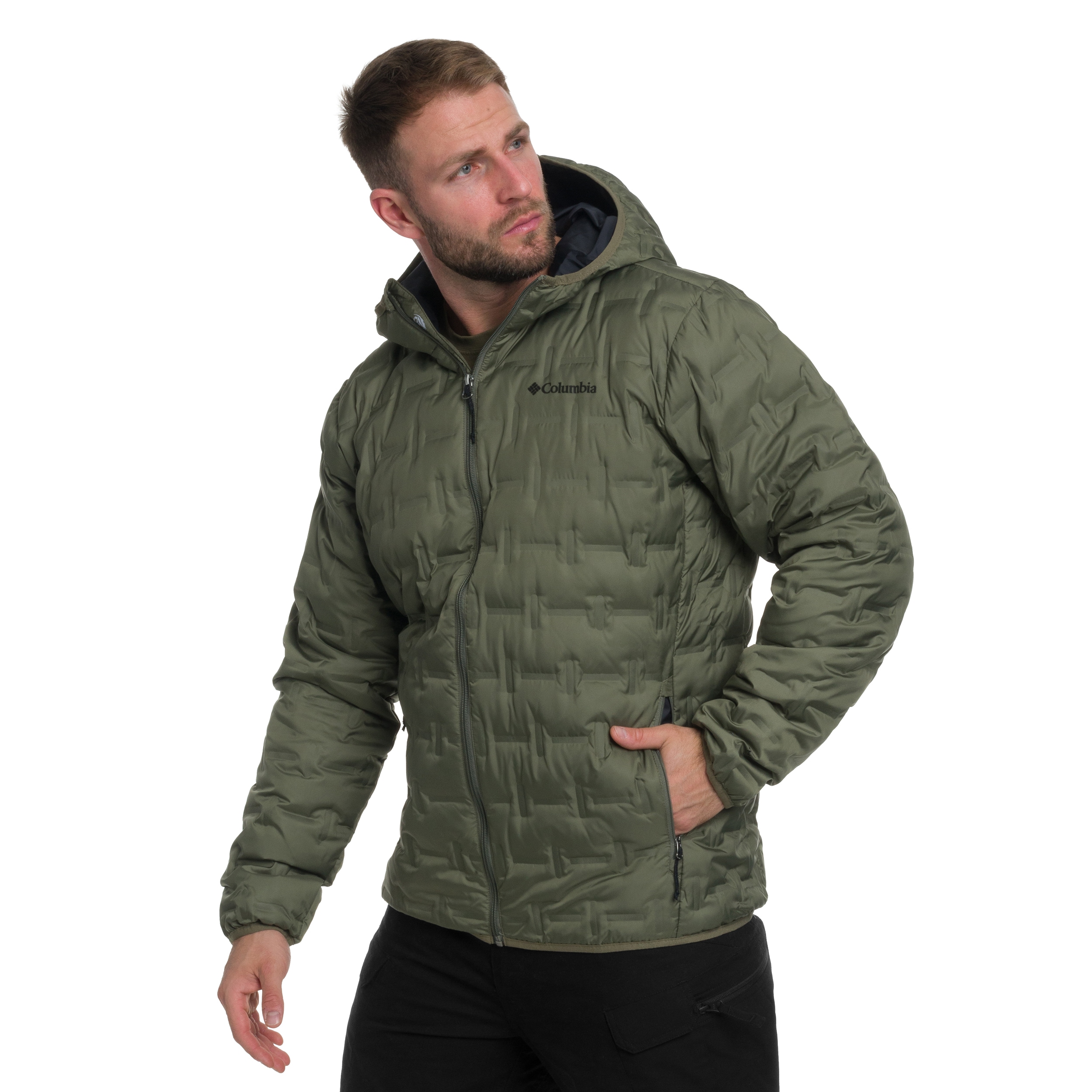 Columbia - Delta Ridge II Down Hooded Jacke - Stone Green