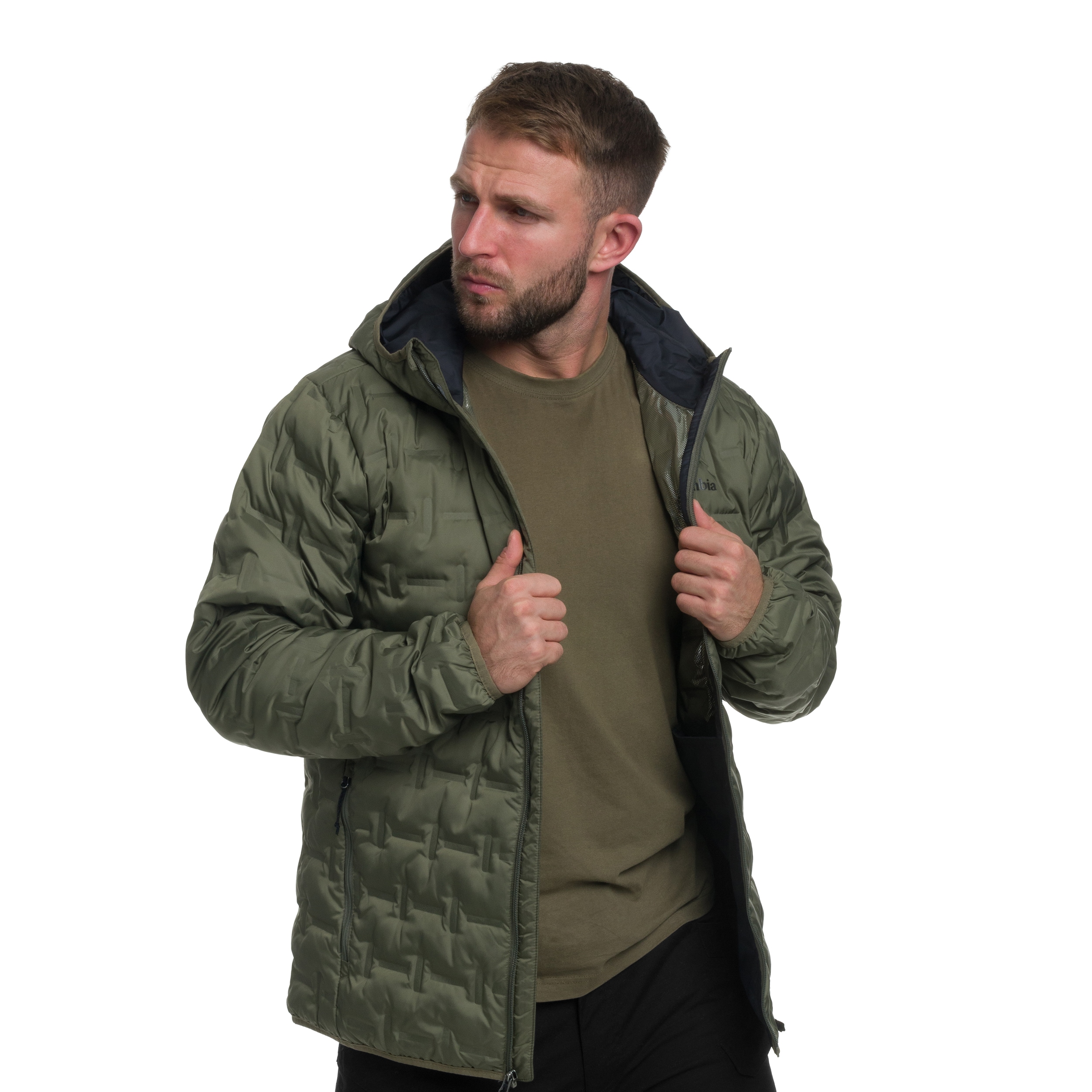 Columbia - Delta Ridge II Down Hooded Jacke - Stone Green