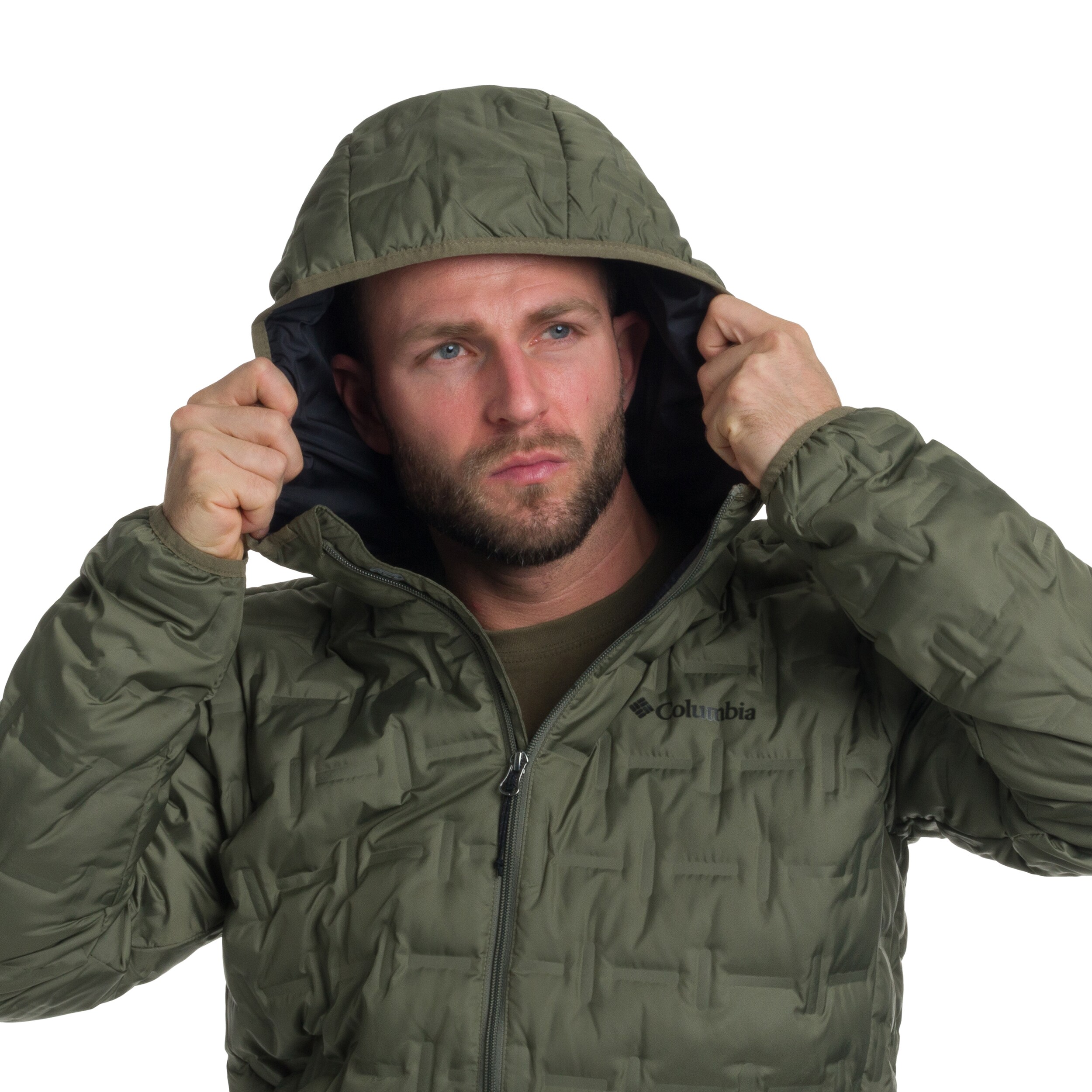 Columbia - Delta Ridge II Down Hooded Jacke - Stone Green