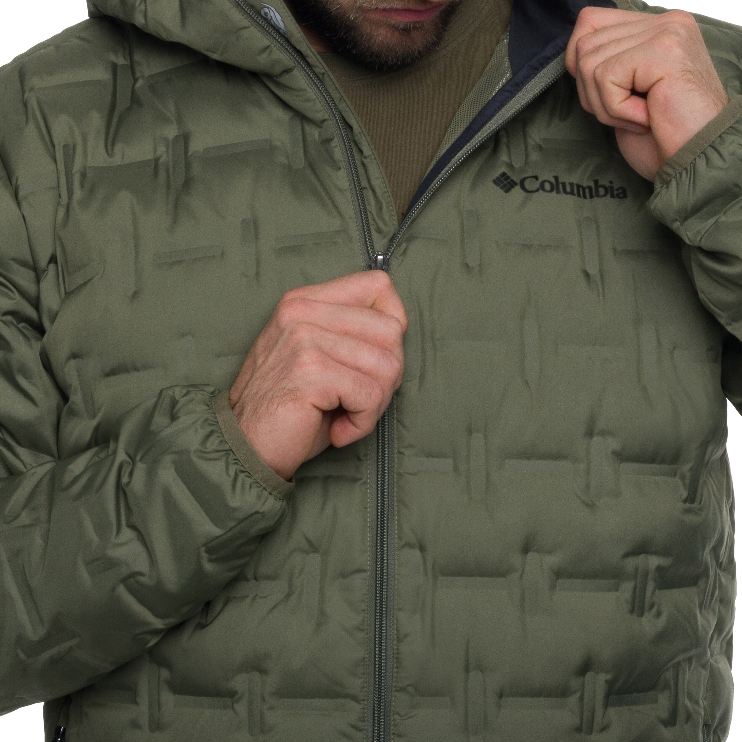 Columbia - Delta Ridge II Down Hooded Jacke - Stone Green