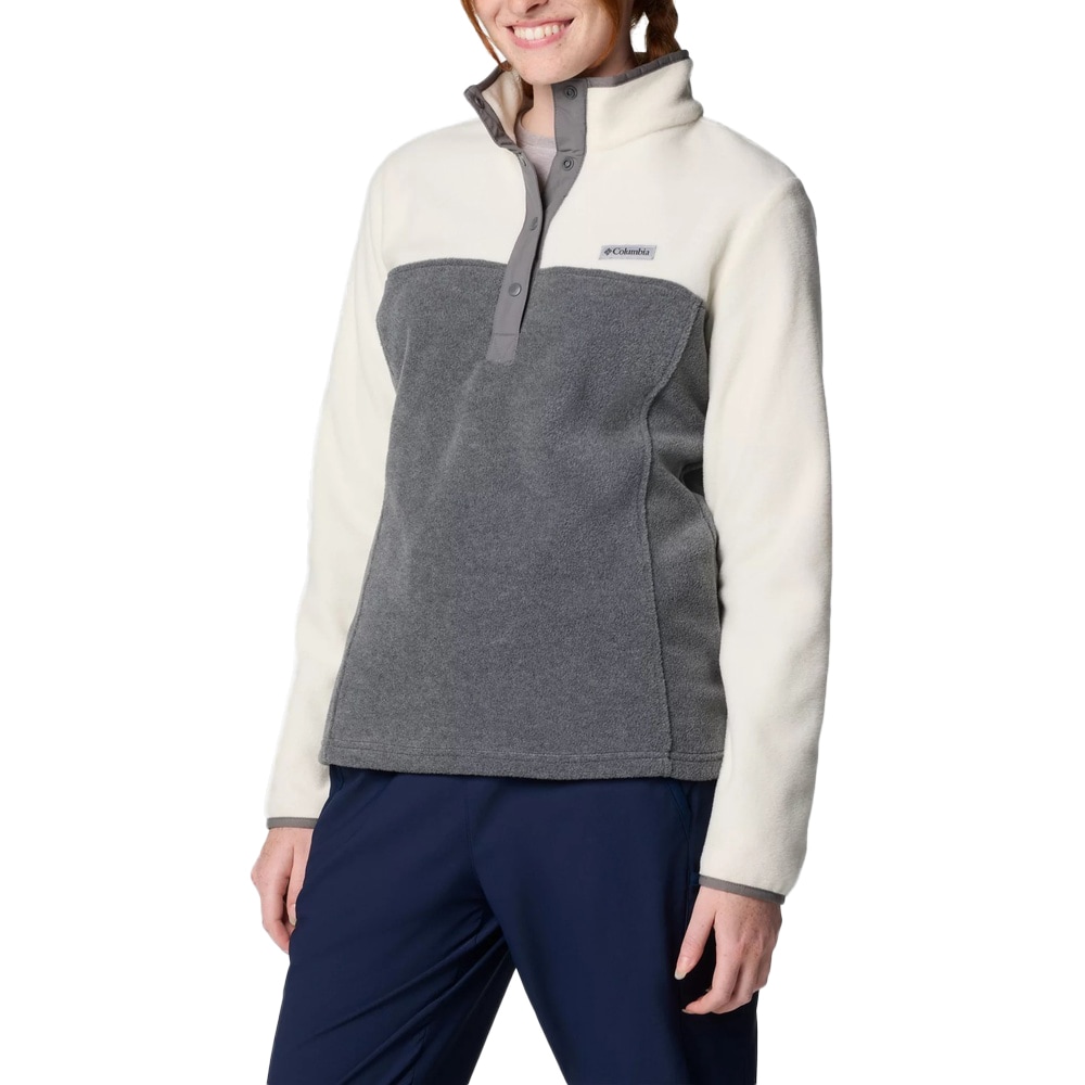 Columbia - Benton Springs Half Snap Pullover II - Damen Fleecejacke - City Grey Heather/Chalk