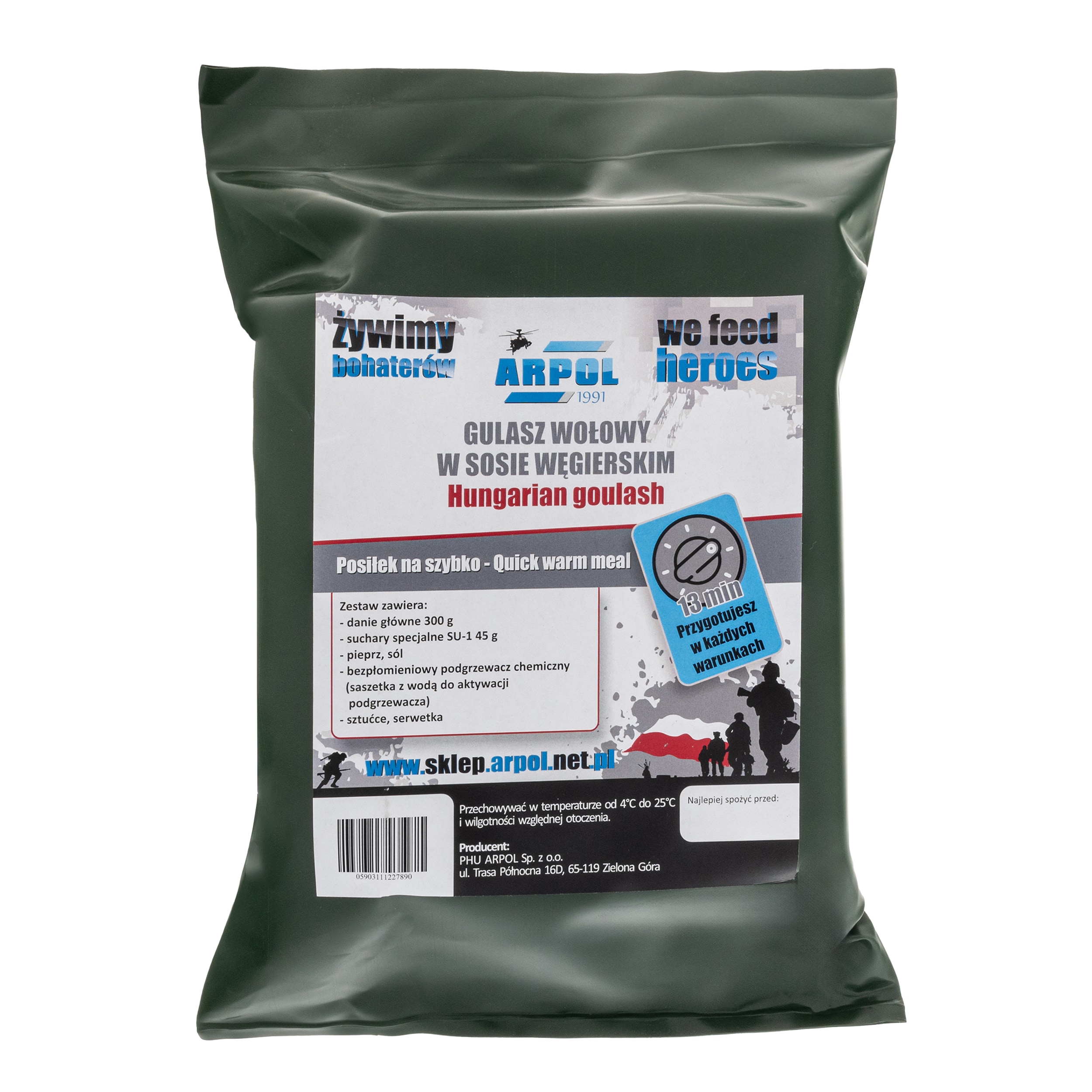 Arpol -  Verpflegungsration schnelle Mahlzeit Nr. 8 - Rindergulasch in ungarischer Sauce