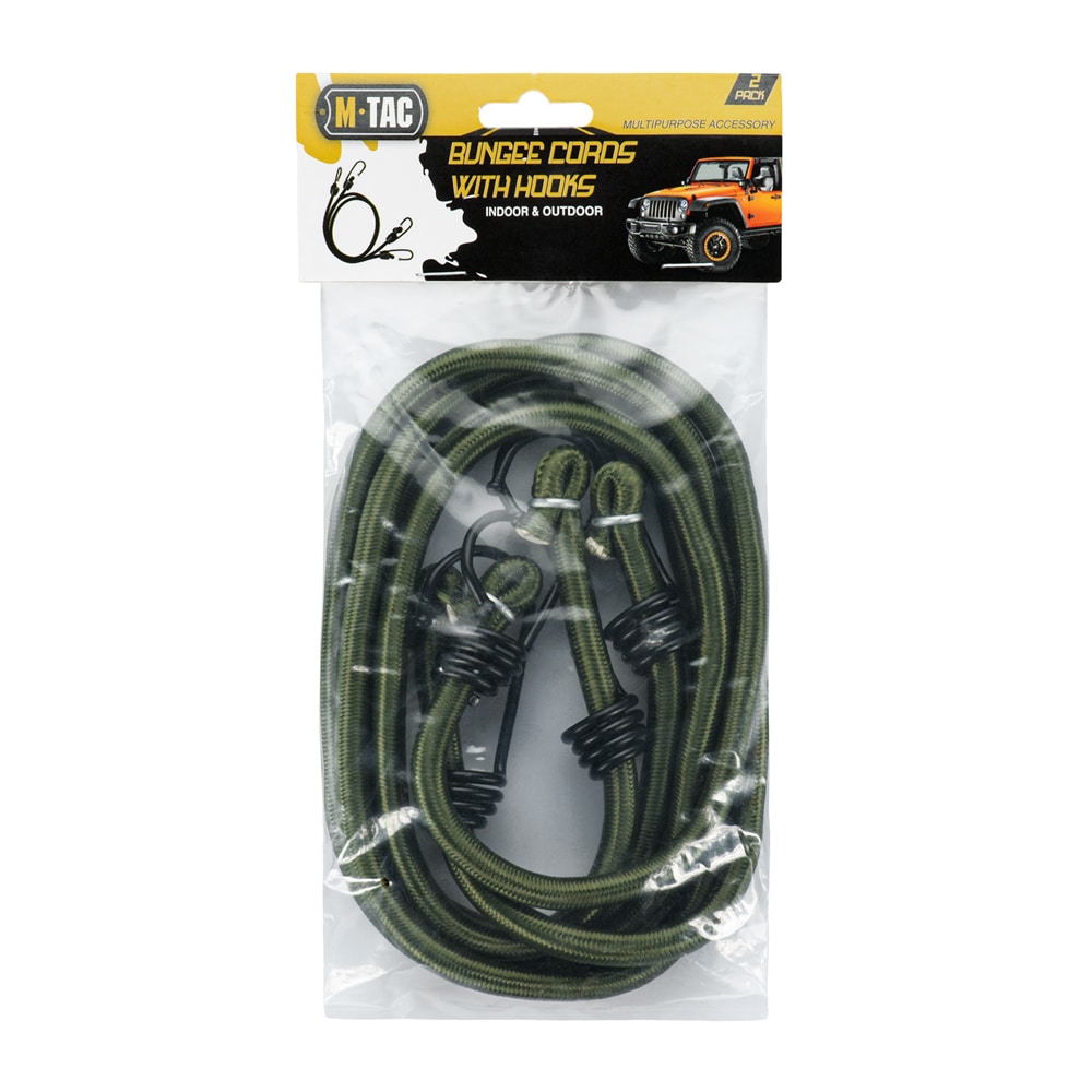 M-Tac - Elastische Schnur mit Haken 2 Stk. - Olive