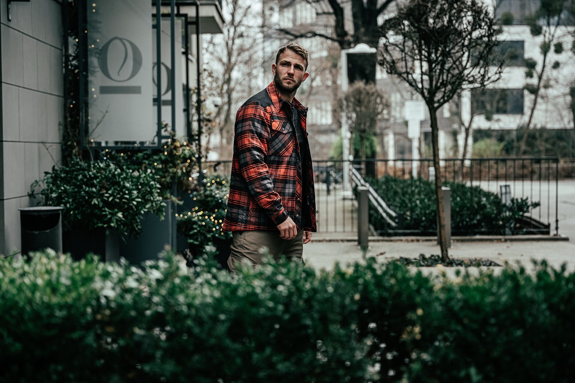 Helikon-Tex - Winter Warden Long Sleeve Hemd - Slate Crimson Plaid