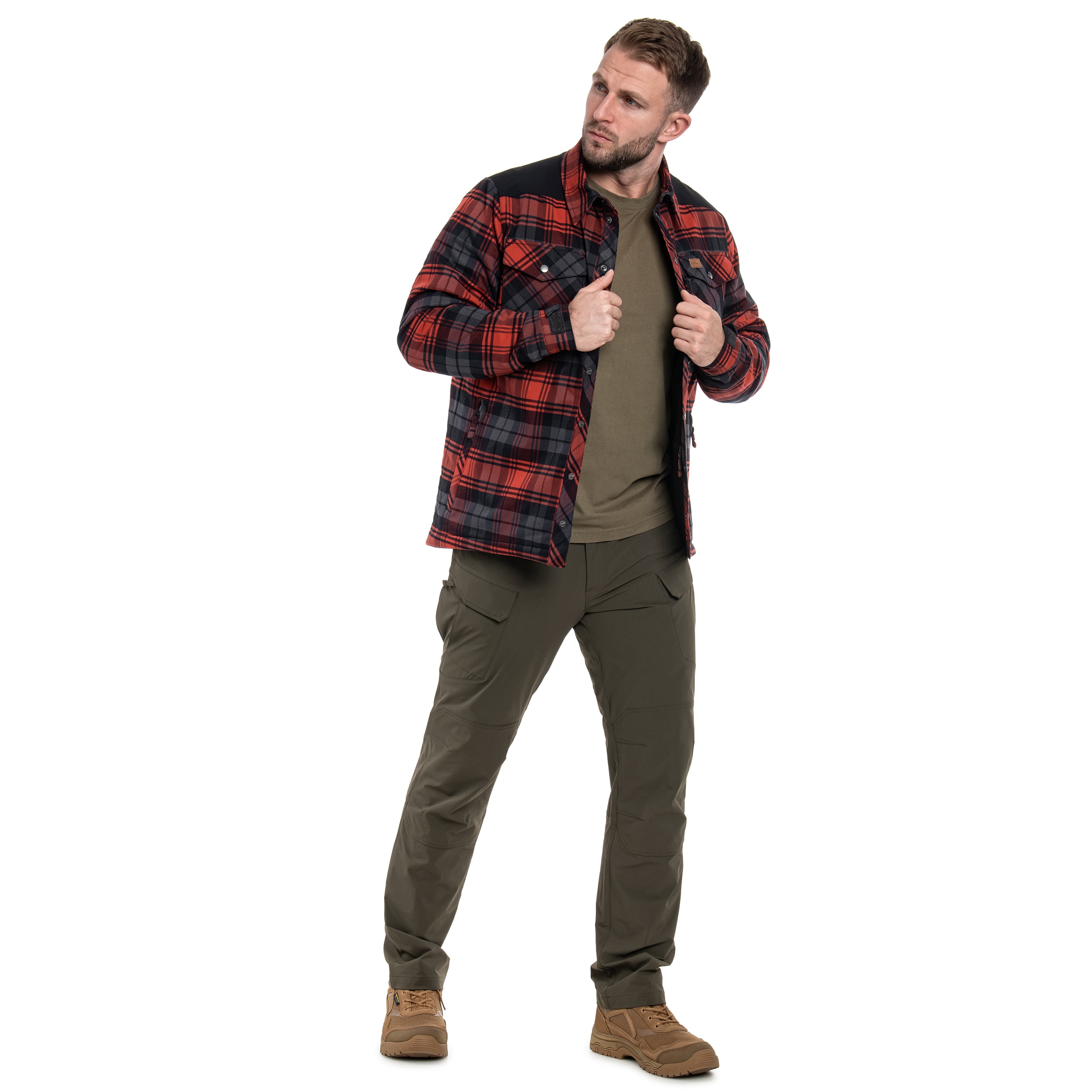 Helikon-Tex - Winter Warden Long Sleeve Hemd - Slate Crimson Plaid