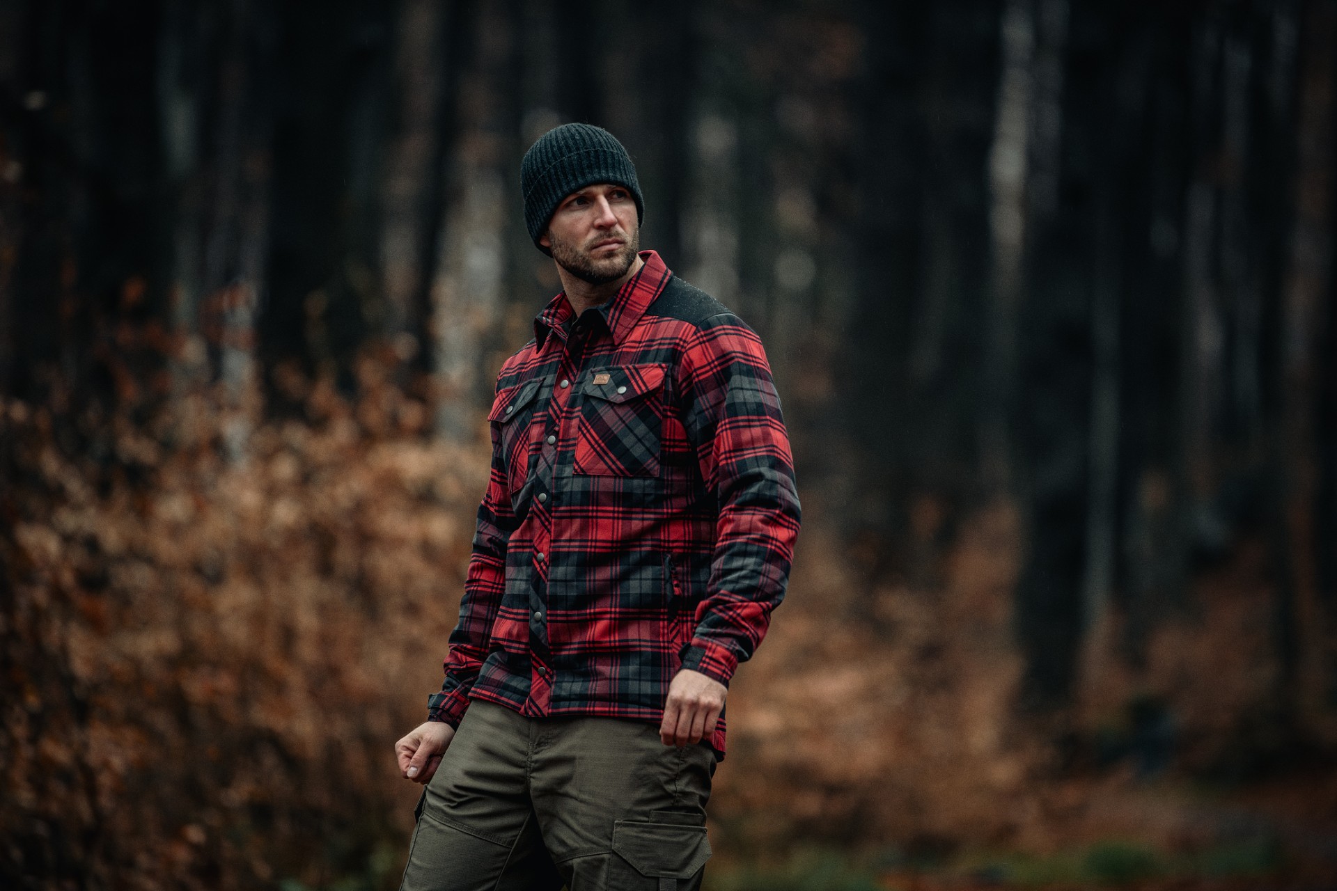 Helikon-Tex - Winter Warden Long Sleeve Hemd - Slate Crimson Plaid